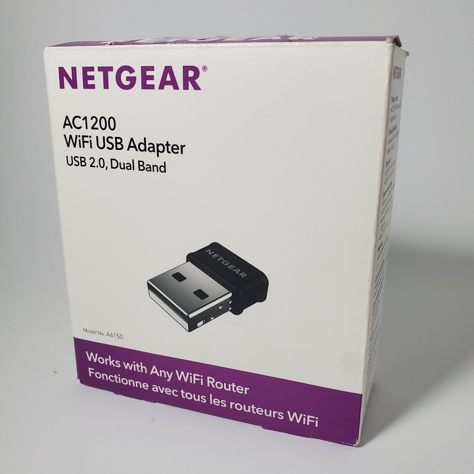 Netgear A6150-100PAS AC1200 Wifi USB 2.0 Dual Band Adapter A6150 *damaged box* 