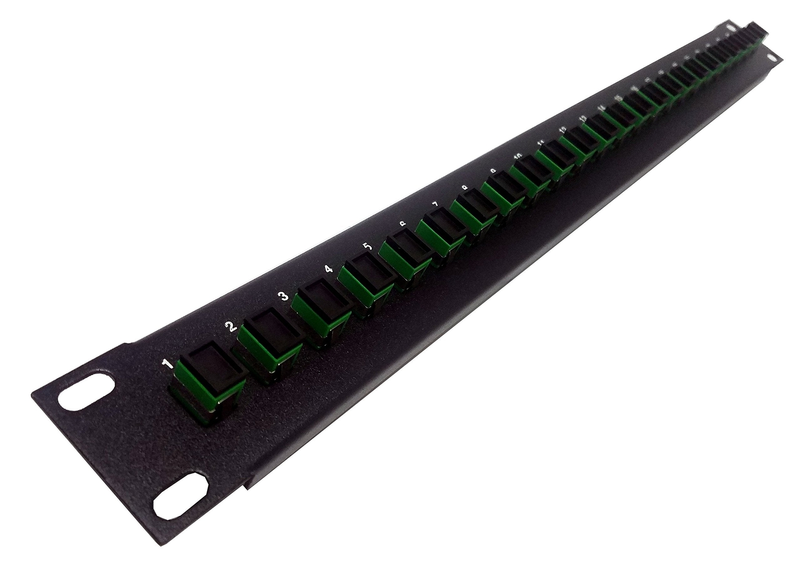 24 Port SC Fiber Patch Panel APC Singlemode Green Couplers Loaded 1u 19" Network