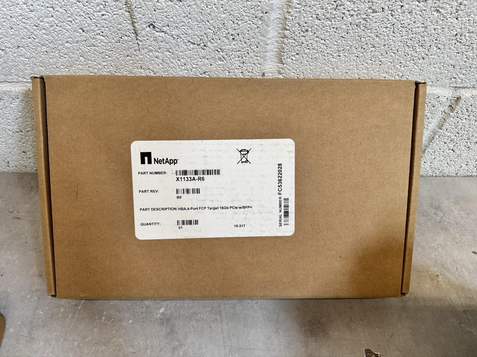 New Open Box - Netapp X1133A-R6 | HBA, 4-Port FCP Target 16Gb PCIe w/ SFP+