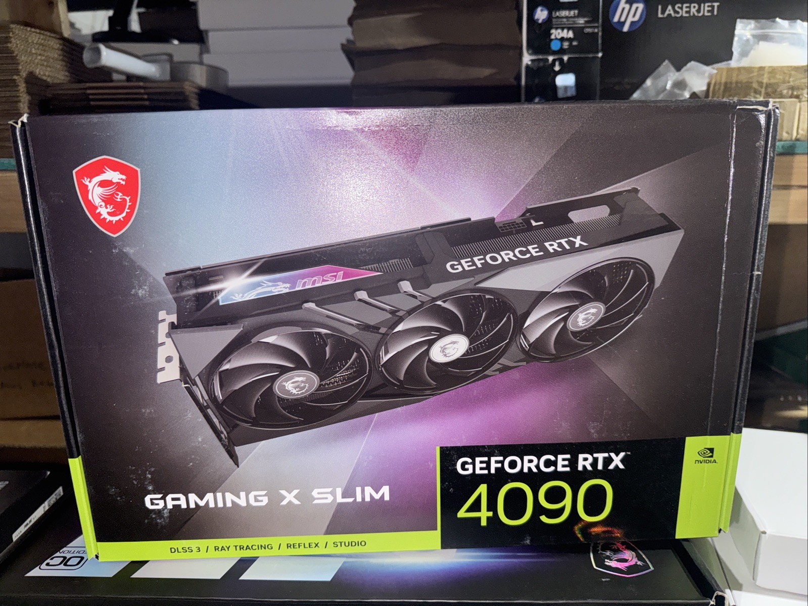(Box Only) Box For MSI RTX 4090 24GB GAMING X Slim GPU *As Is*
