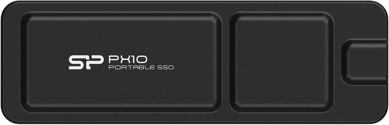 Silicon Power 4TB PX10 Portable SSD USB-C 3.2 Gen 2x2 (SU040TBPSDPX10CKAB) Black