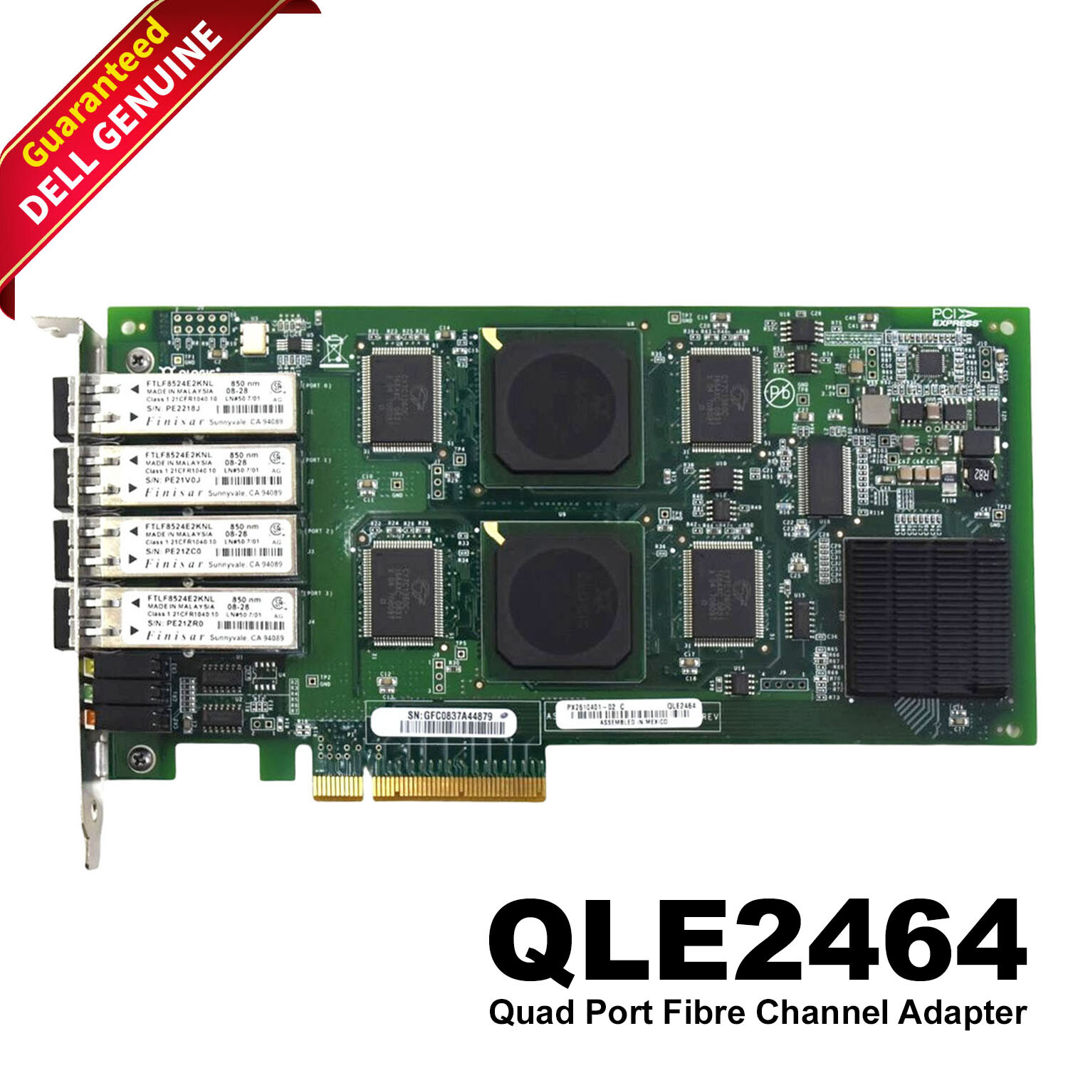 Dell QLogic QLE2464 Quad Port Fibre Channel 4GBPS HBA card transceivers MVRHT