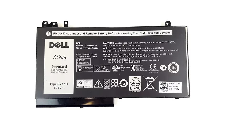 Genuine 38Wh RYXXH Battery For Dell Latitude 11 3150 3160 12 5000 E5250 9P4D2 US