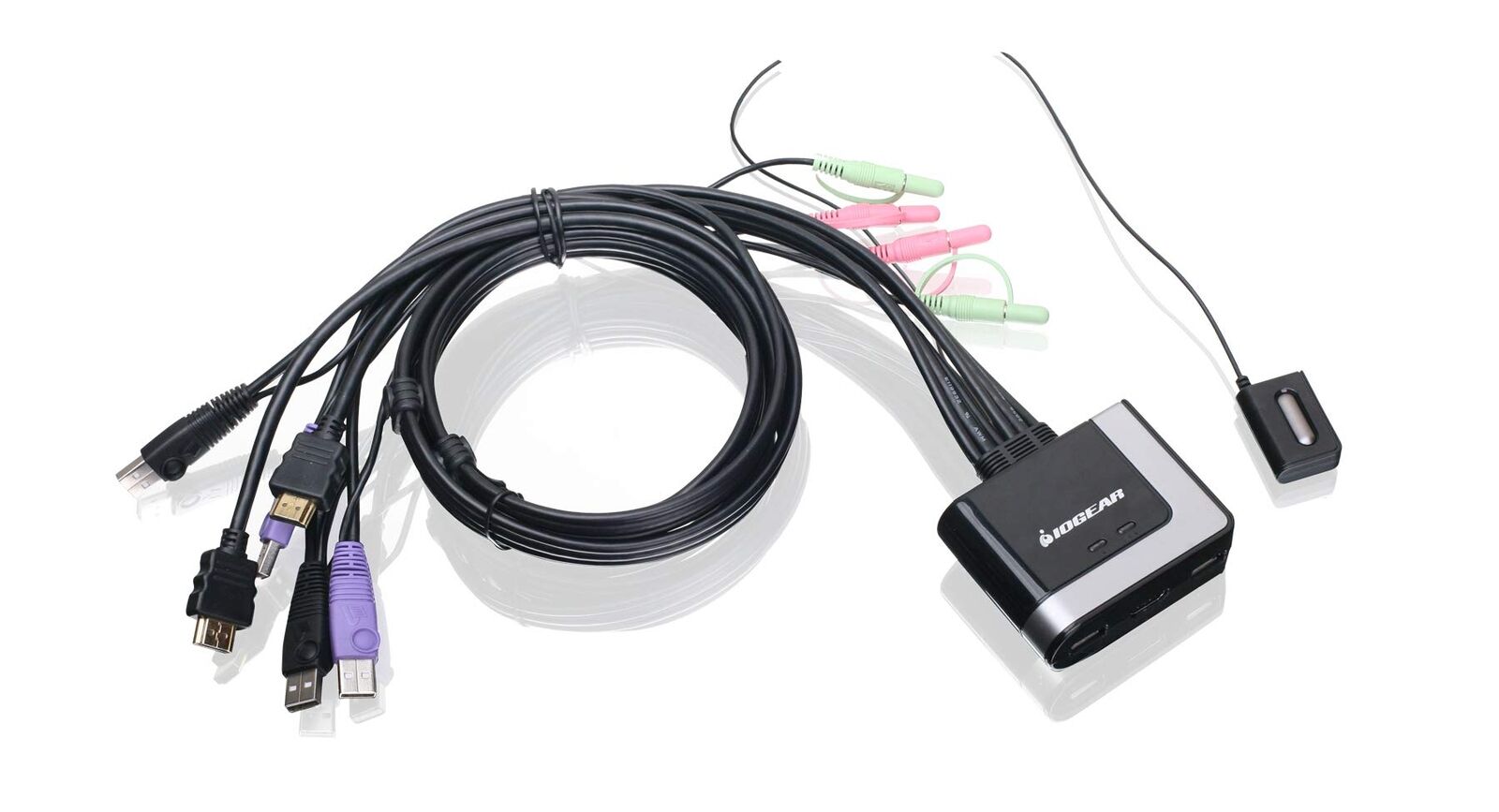 2-Port USB HDMI Cabled KVM Switch - 1920 x 1200 60Hz - Hotkey or Remote Butto...