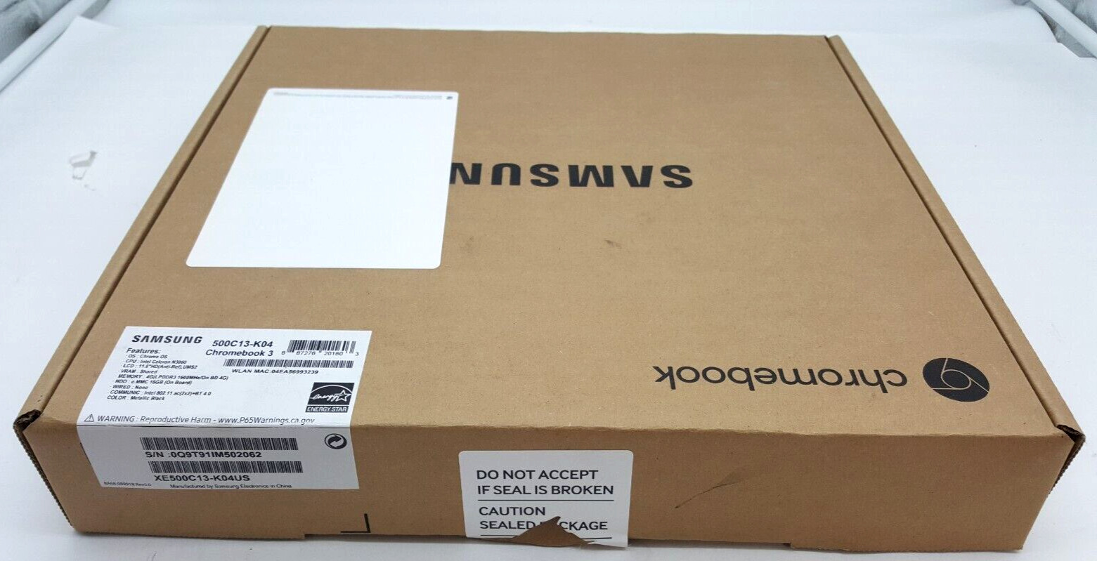Samsung Chromebook 3 4GB Ram 16GB SSD 11.6-Inch Laptop - Black - XE500C13-K04US