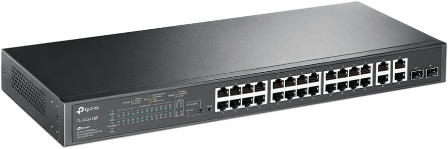 TP-LINK TL-SL2428P 24 Port Rack Mountable Ethernet Switch, New Damage Box