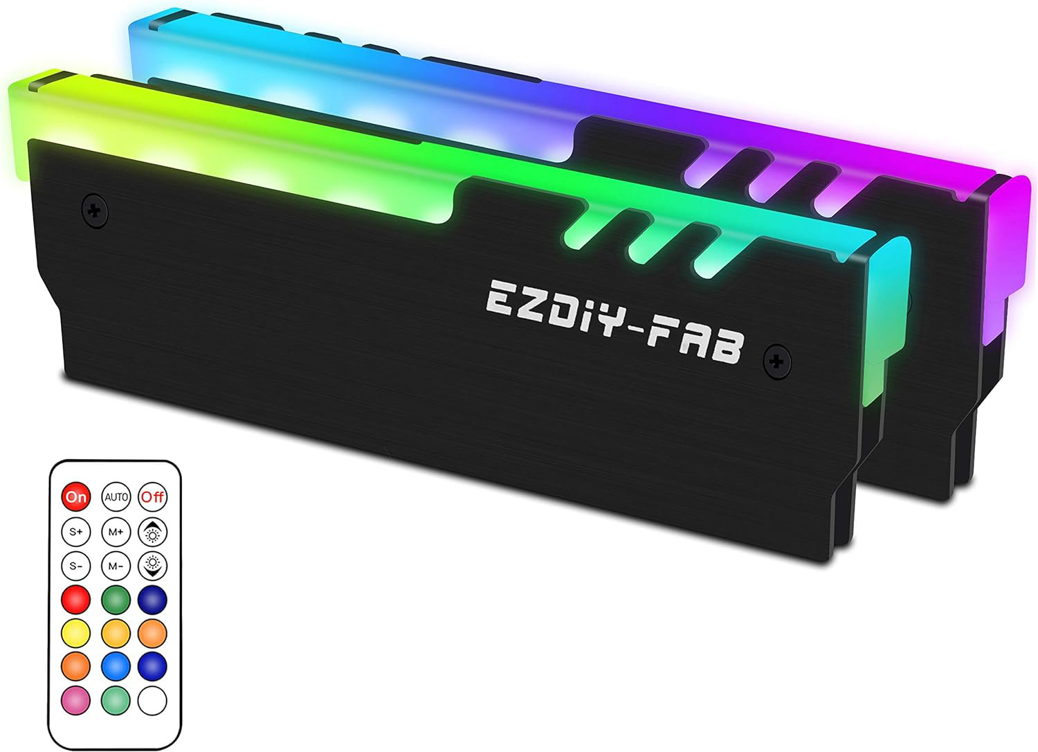 EZDIY-FAB ARGB Memory RAM Cooler DDR Heatsink with Controller for DIY PC Game MO