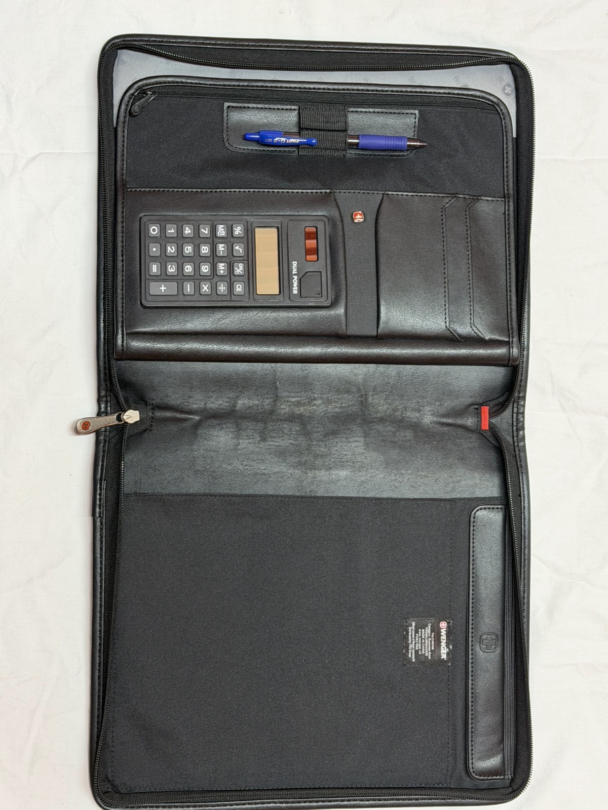 Wenger Swiss Gear All-In-One Zipper Binder Black Folio Calculator Laptop Working