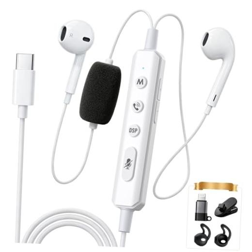 KM08 Live Streaming & Karaoke Headset with Mic, Voice Changer Sound White