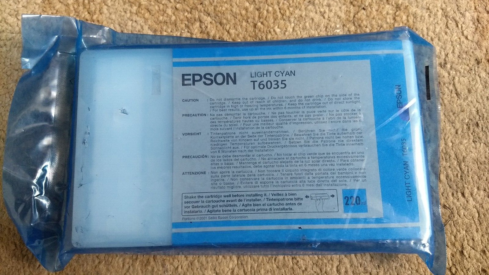 2010 Genuine Epson T6035 Light Cyan Ink Stylus Pro 7800 9800 7880 9880 Sealed