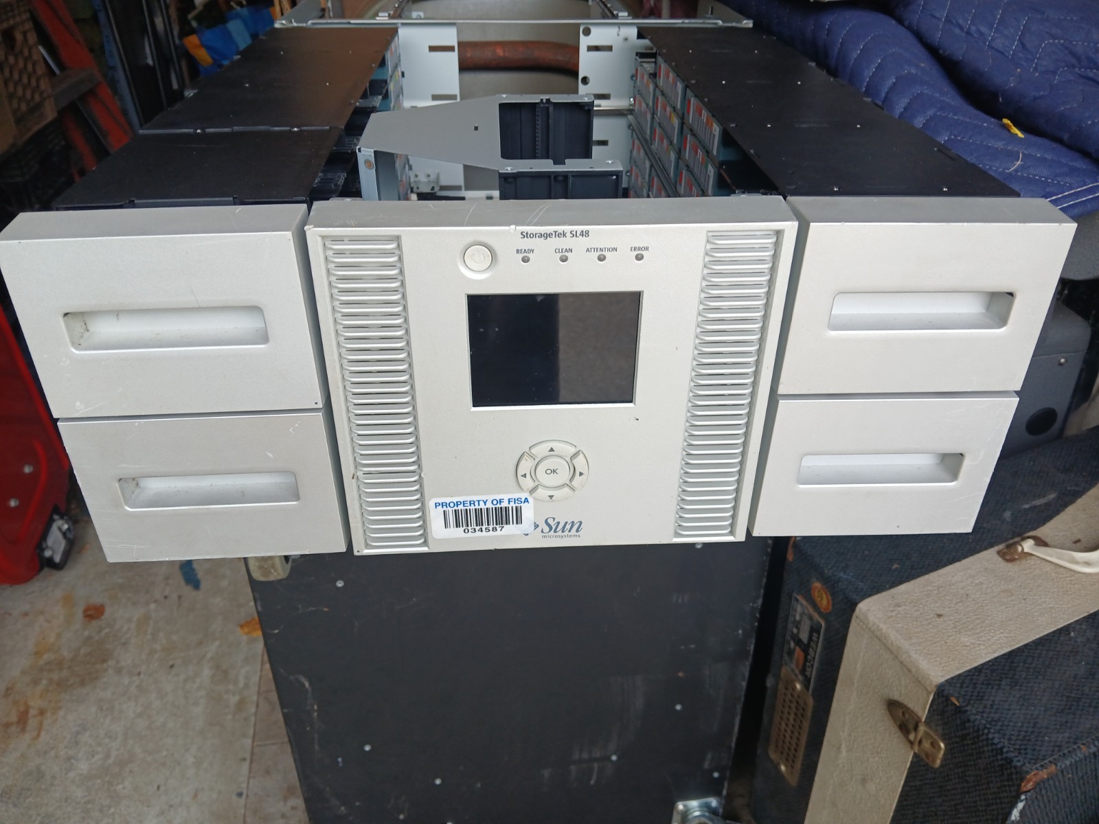SUN, STORAGE TEK, SL48, ROBOTIC HEAD, AND CONTROL PANEL