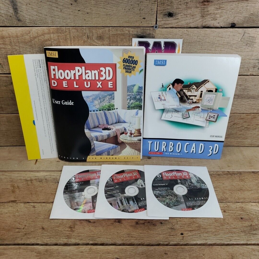 Physical 2 CD-ROM software Floorplan 3D Deluxe 1997 Version 3 for Windows
