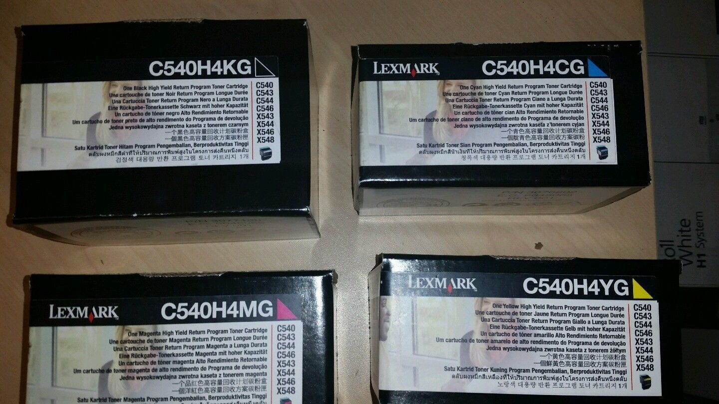New 4 HY Lexmark C540 C543 C544 C546 X543 X544 X546 X548 TONER C540H4KG C540H4MG