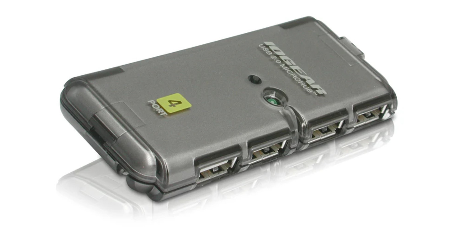 Iogear USB 2.0 4-Port MicroHub, Style# GUH274, Color Black, Brand New Sealed
