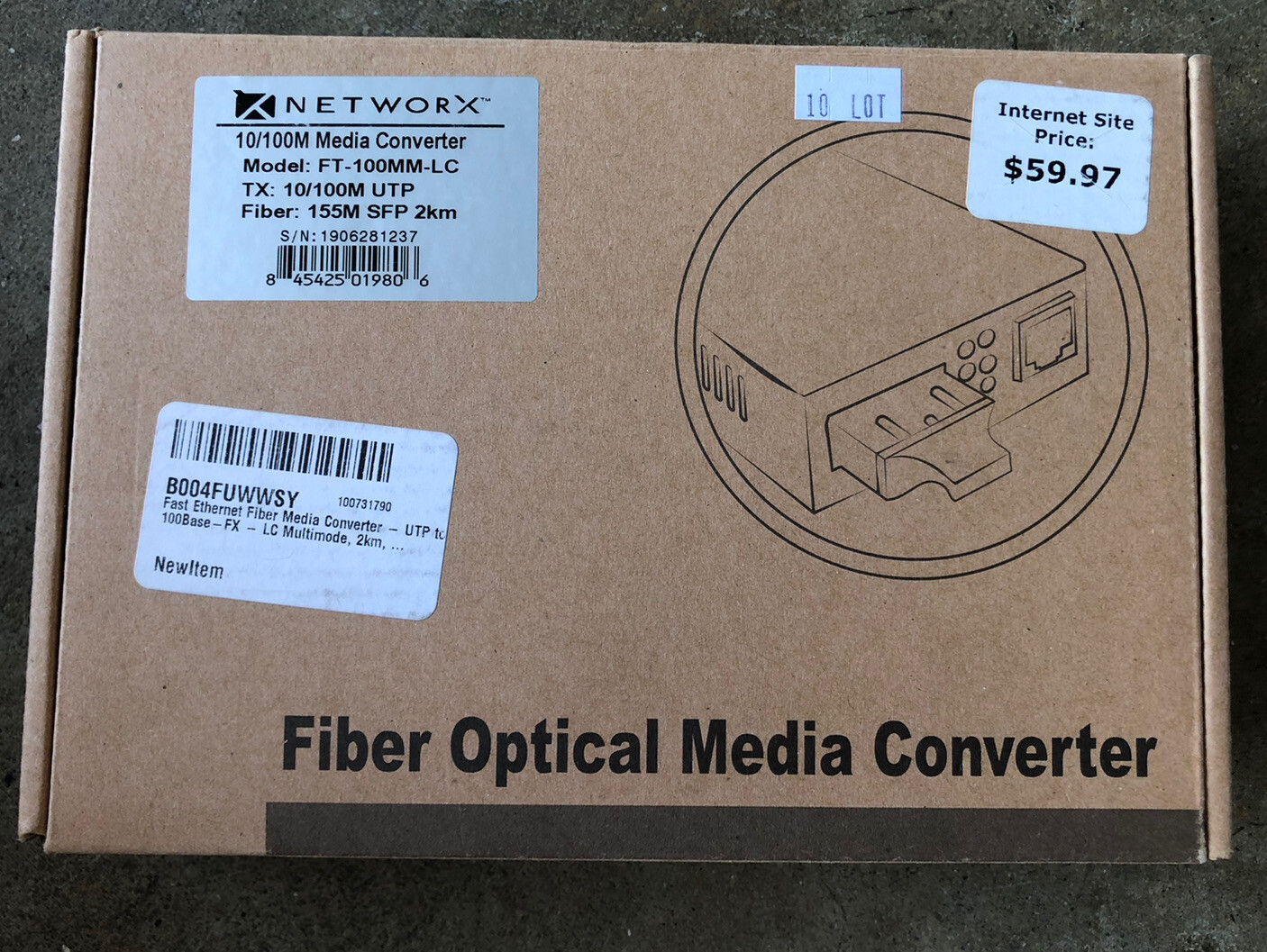 NETWORX 10/100M FIBER OPTICAL MEDIA CONVERTER - FT-1000MM-LC