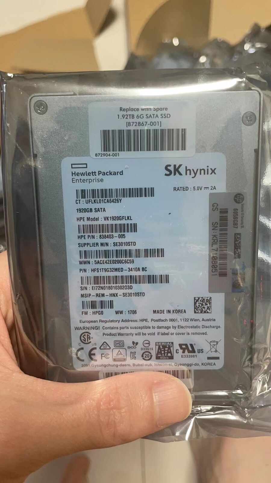 HP SE3010 1.92TB SSD SK hynix SATA 1920GB SE3010STD 6G SOLID STATE Drive