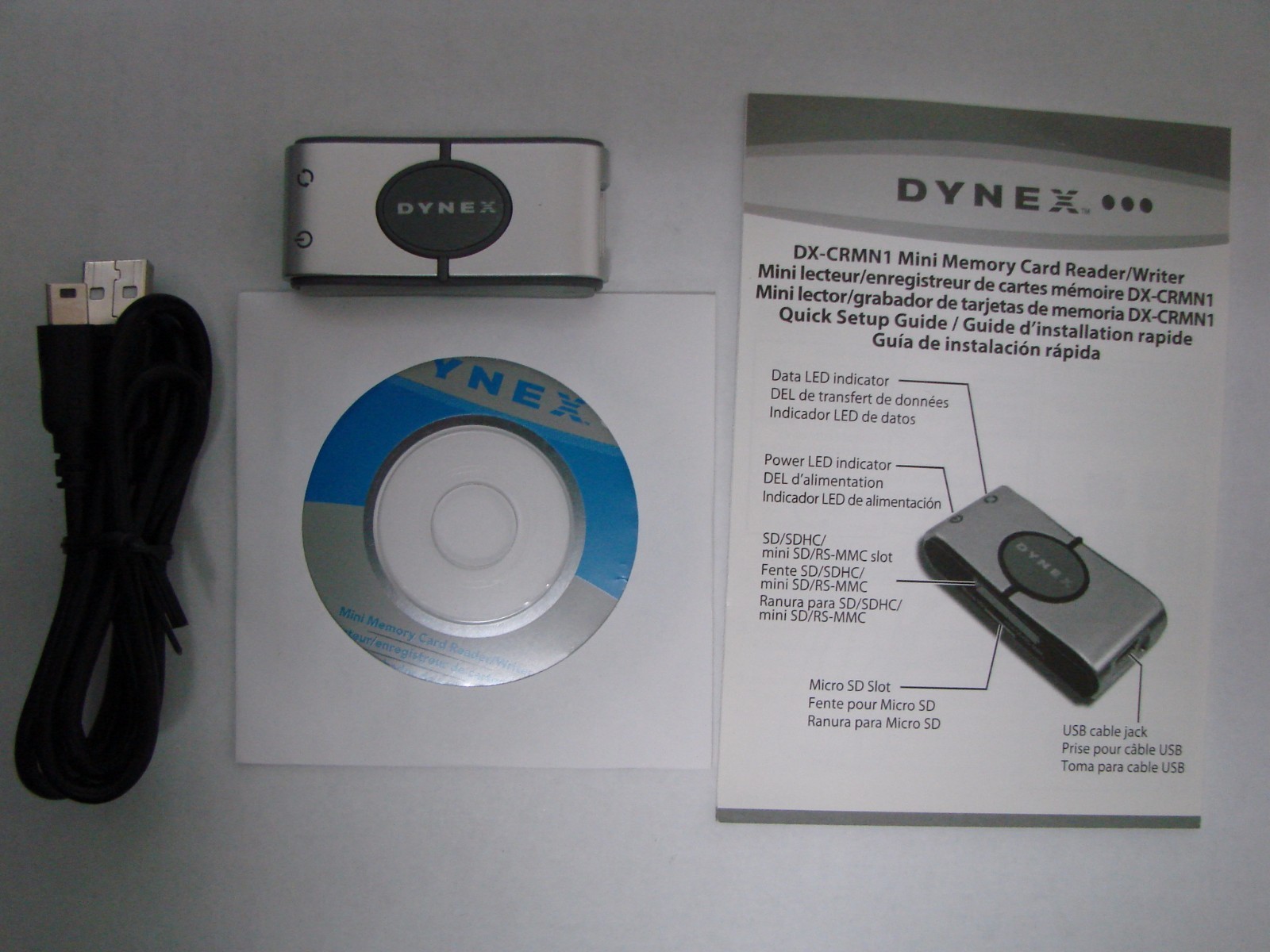 Dynex  6-in-1 USB 2.0 Mini Multi-Memory Card Reader Micro sd DX-CRMN1 