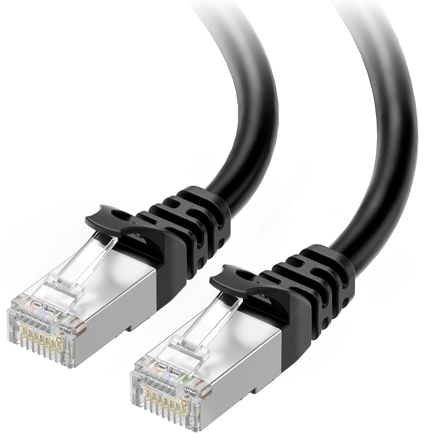 Cable Matters 10Gbps Snagless Shielded Cat 6A Ethernet Cable, 1Ft, Black | S/FTP