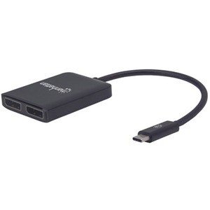 Manhattan USB-C to Dual DisplayPort 1.2 Adapter Cable, 4K@30Hz, 19.5cm, Male to