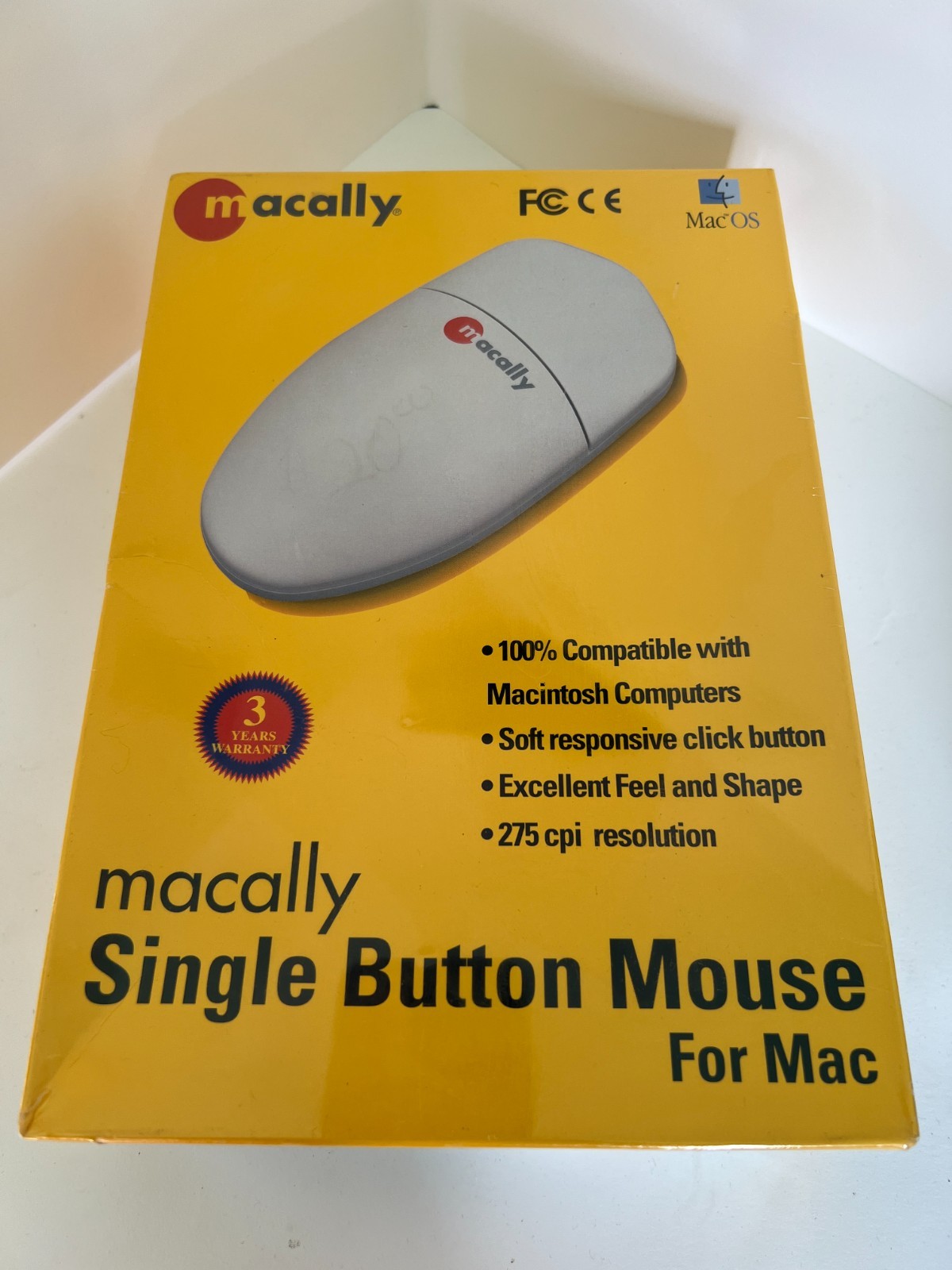 Macally Single Button Mouse for Mac USB White New Sealed Vintage