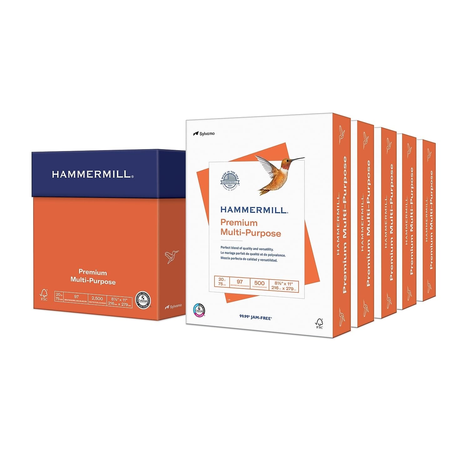 Hammermill Printer Paper, Premium Multipurpose 5 Ream | 2500 Sheets, White