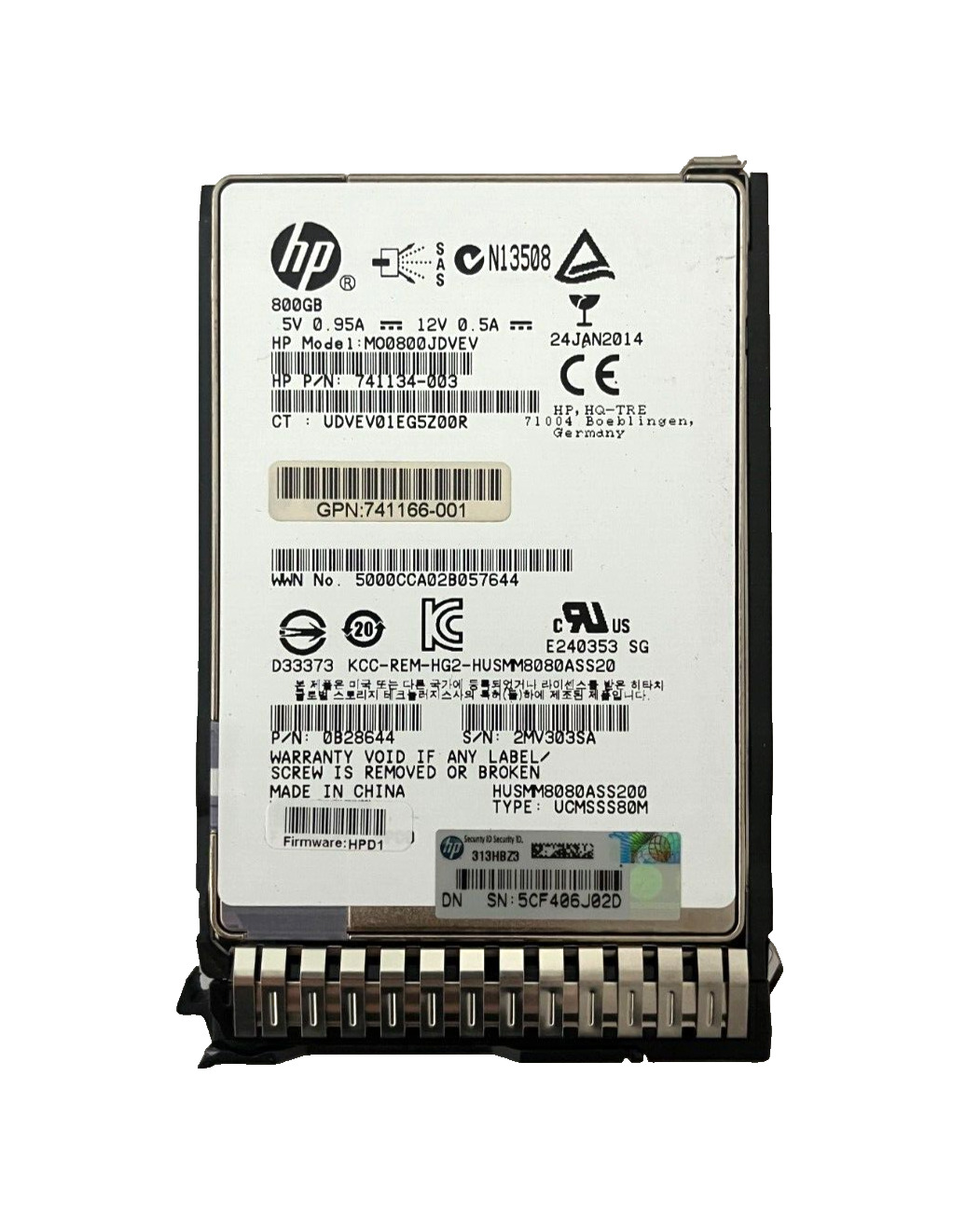 HP MO0800JDVEV SSD 800GB SAS 12Gb/s 2.5\