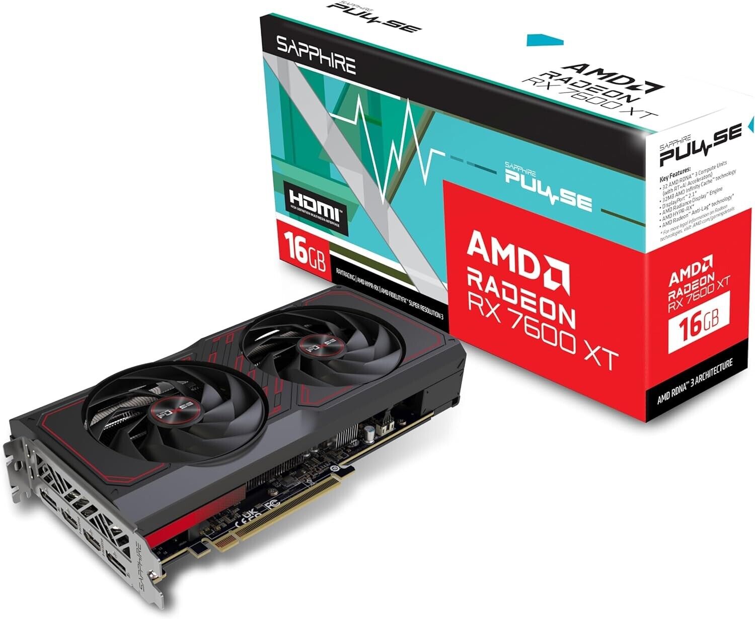 Sapphire Pulse AMD Radeon RX 7600 XT 16GB GDDR6 Gaming Graphics Card New