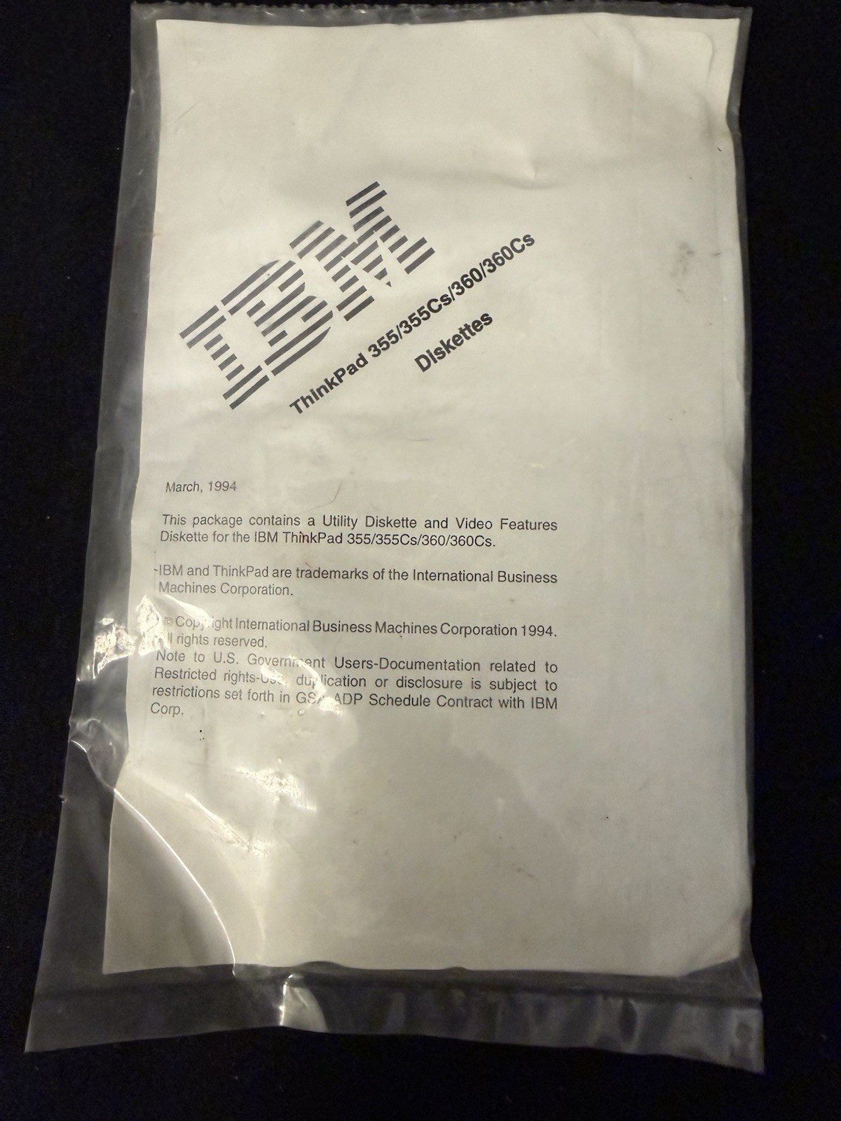 IBM Thinkpad Diskettes 355/355Cs/360/360Cs Utility Audio Vtg Computing 1994