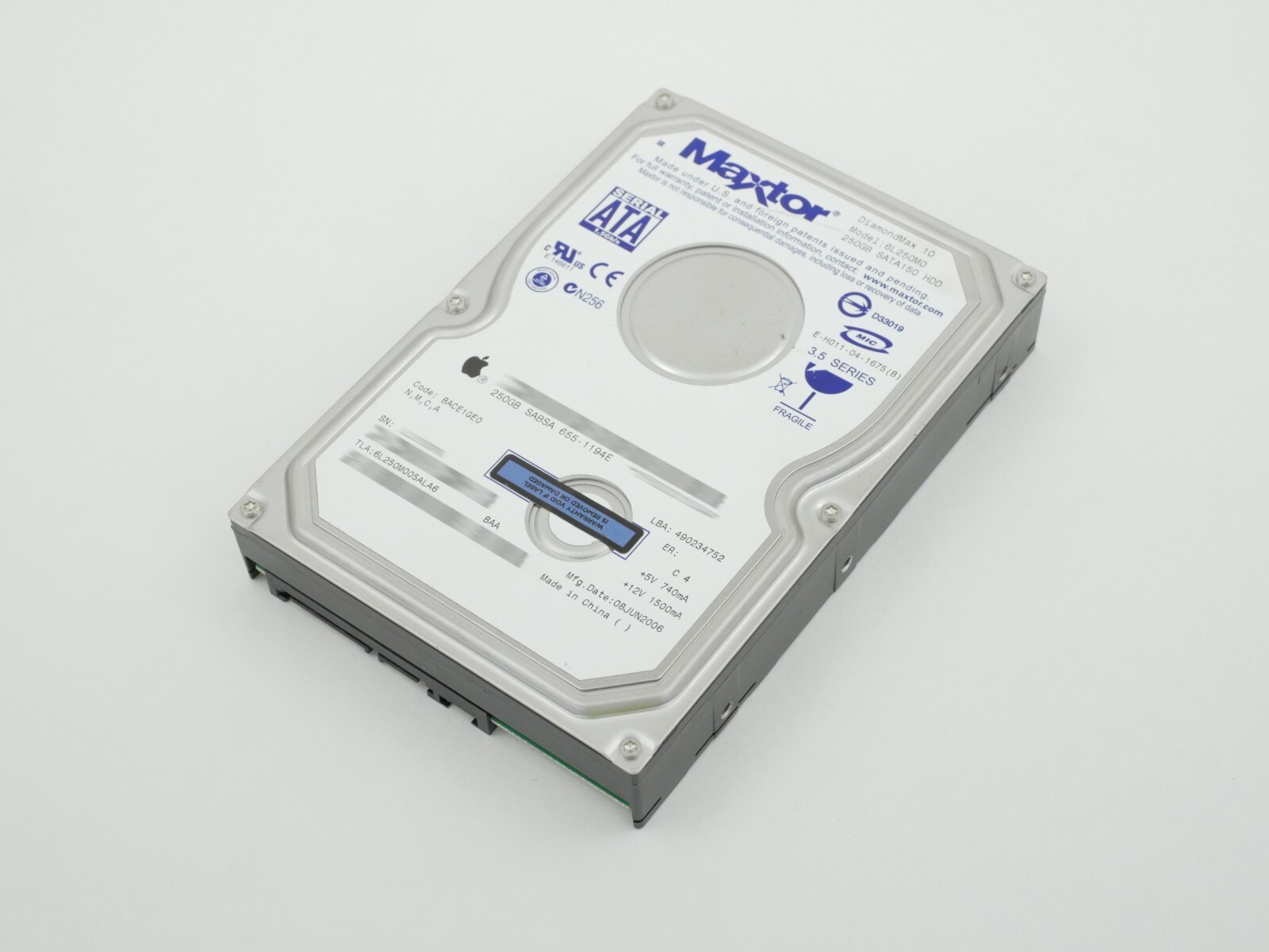 Maxtor DiamondMax 10 250GB SATA 150 3.5" 6L250M0 6L250M005ALA6