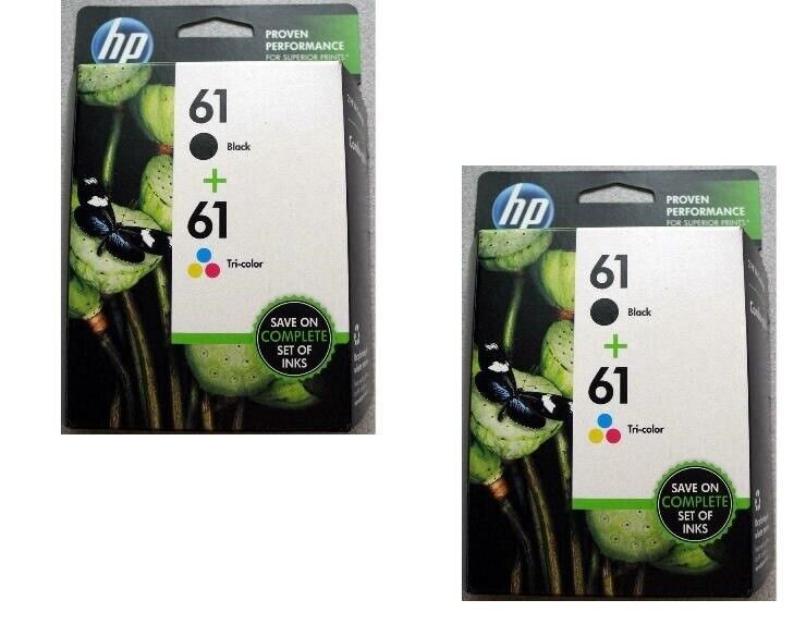 (2) HP #61 2pack Combos Ink Cartridges 61 Black and Color NEW GENUINE