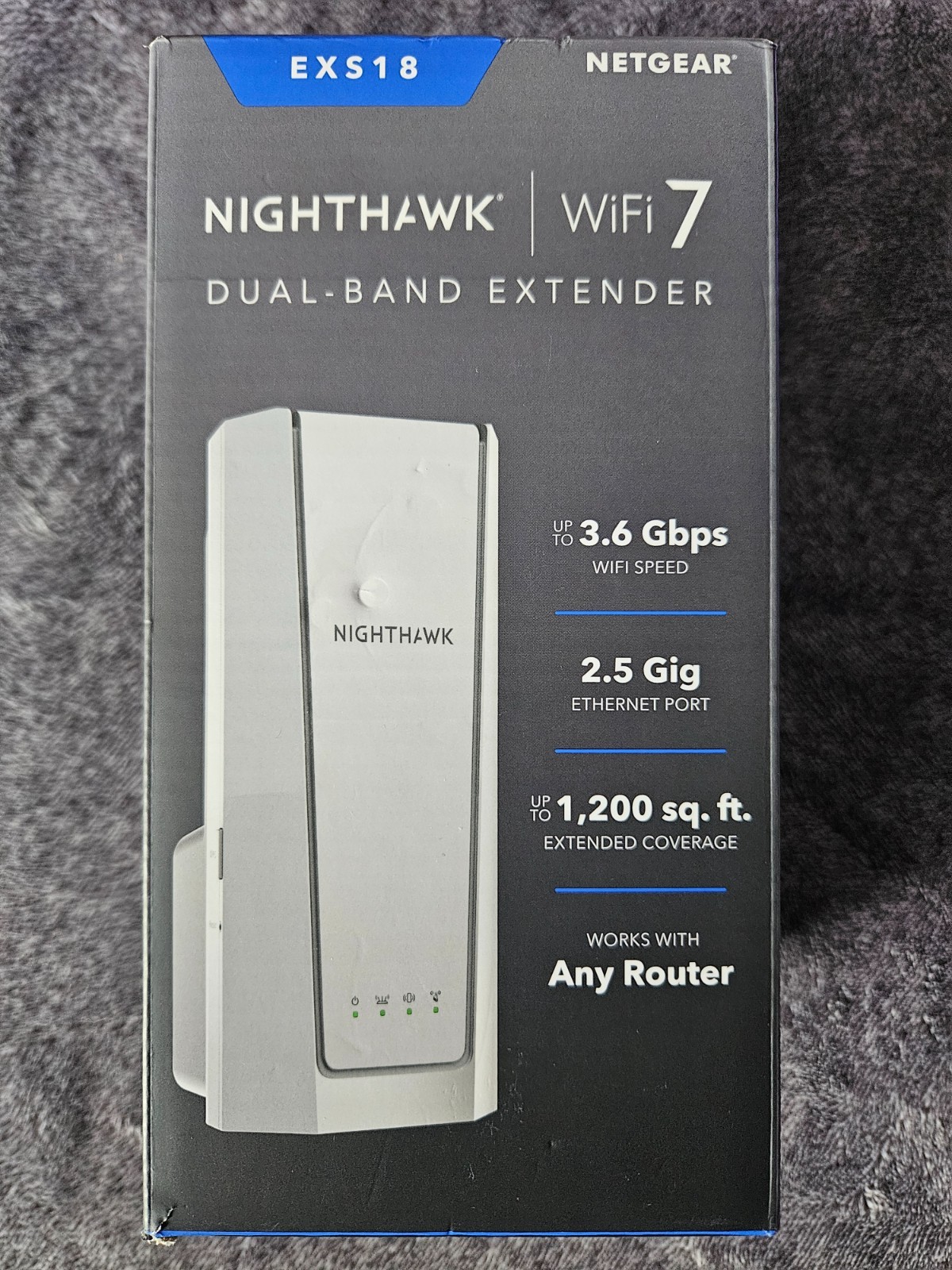 NETGEAR Nighthawk WiFi 7 Dual-Band Extender EXS18 3.6Gbps RJ-45 White/1200sqft