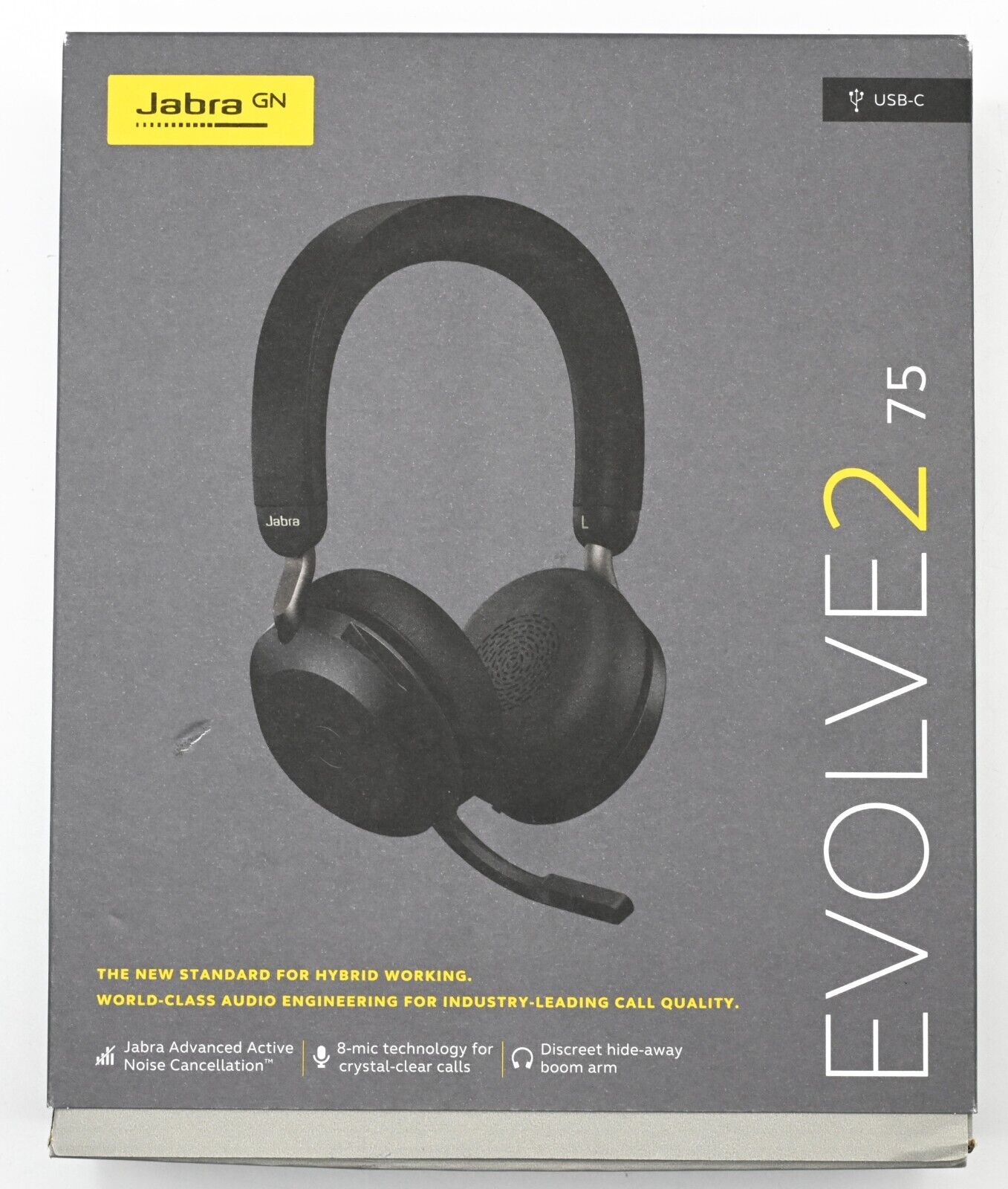 New Jabra Evolve2 75 Wireless On-Ear Bluetooth NC UC Headset Link 380 Adapter