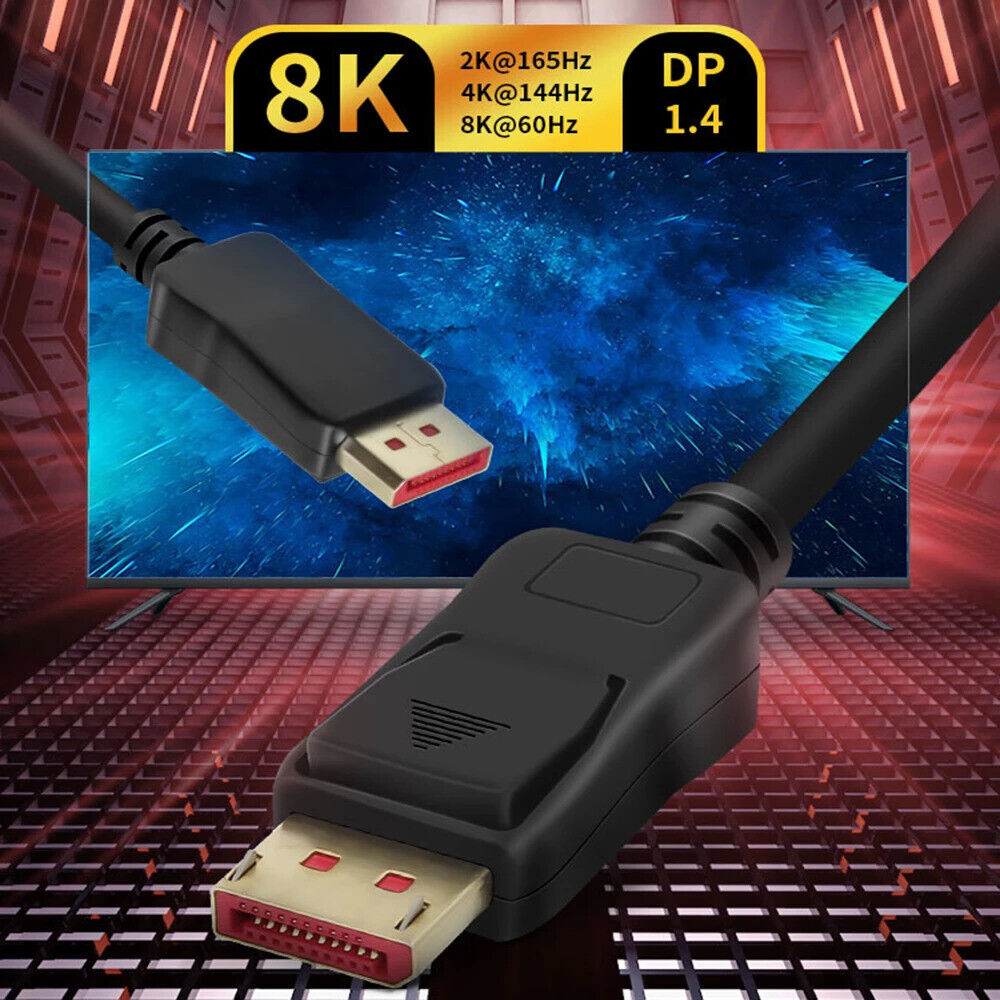 8K Displayport DP 1.4 Cable HDR 4K/144Hz Display Port Male to Male 3ft 6ft 10ft
