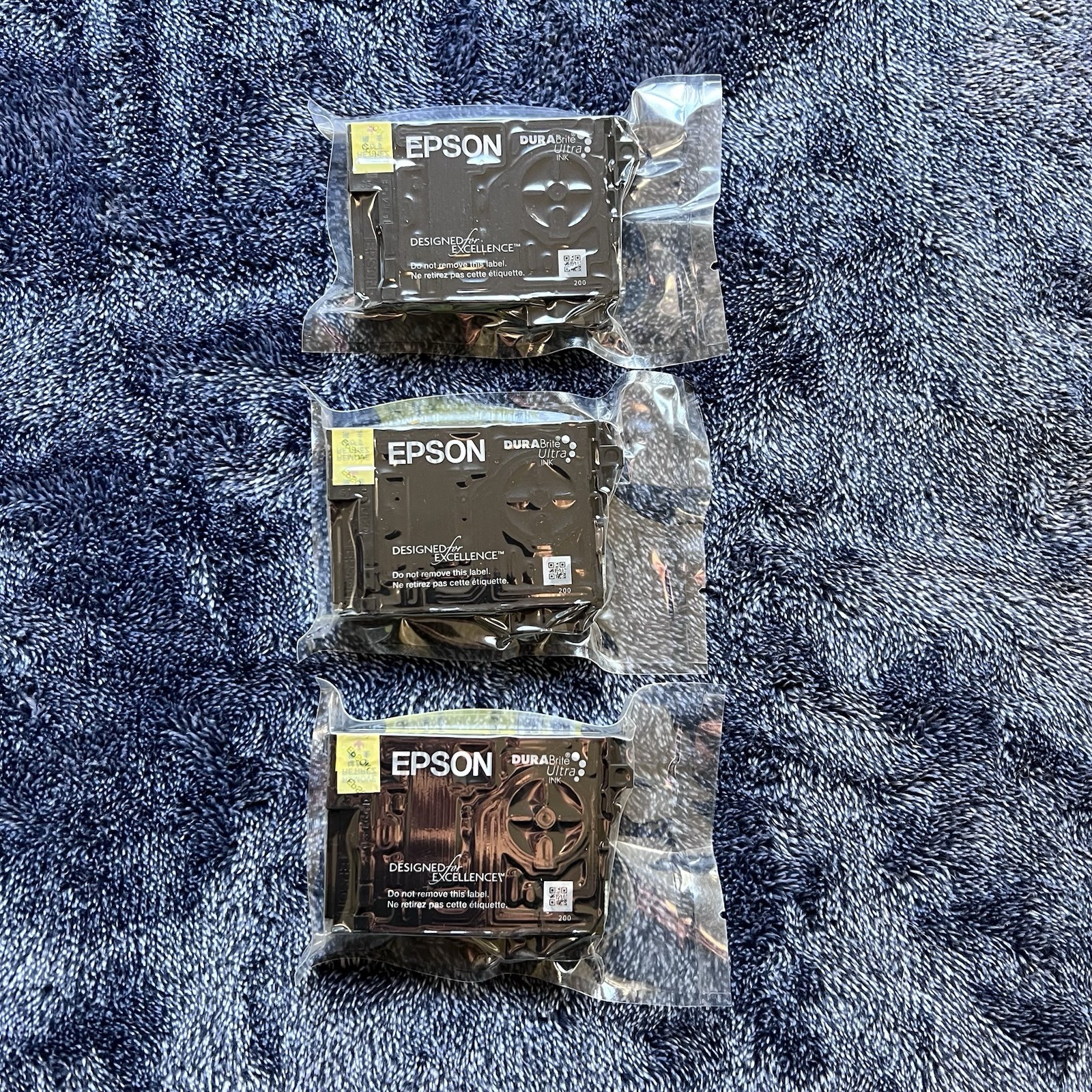 3 Pack Epson Dura Brite Ultra Ink 2X Yellow 200 1X Black 200XL Sealed Cartridges
