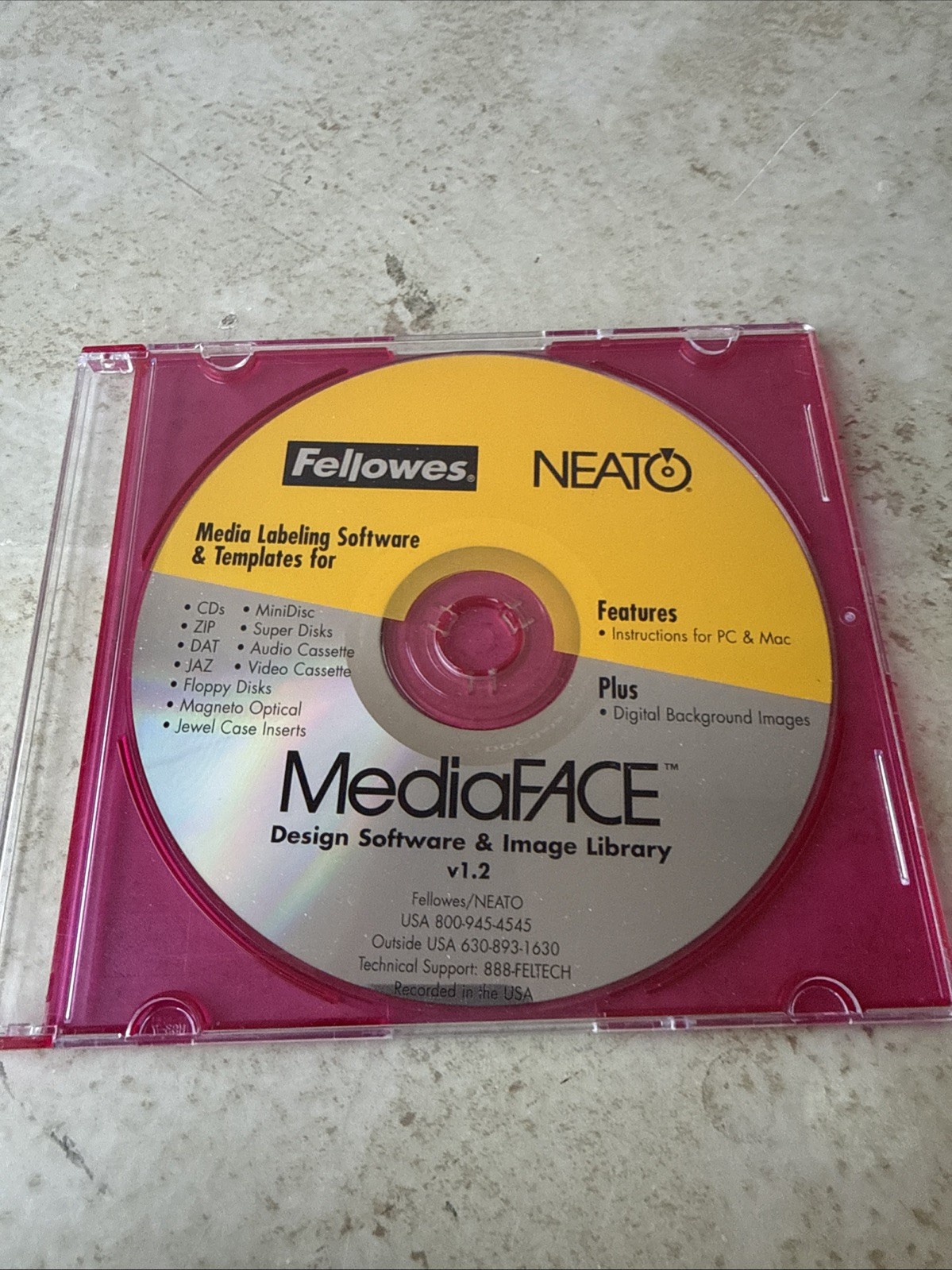 Fellowes NEATO MediaFACE v1.2 Media Labeling Software CD