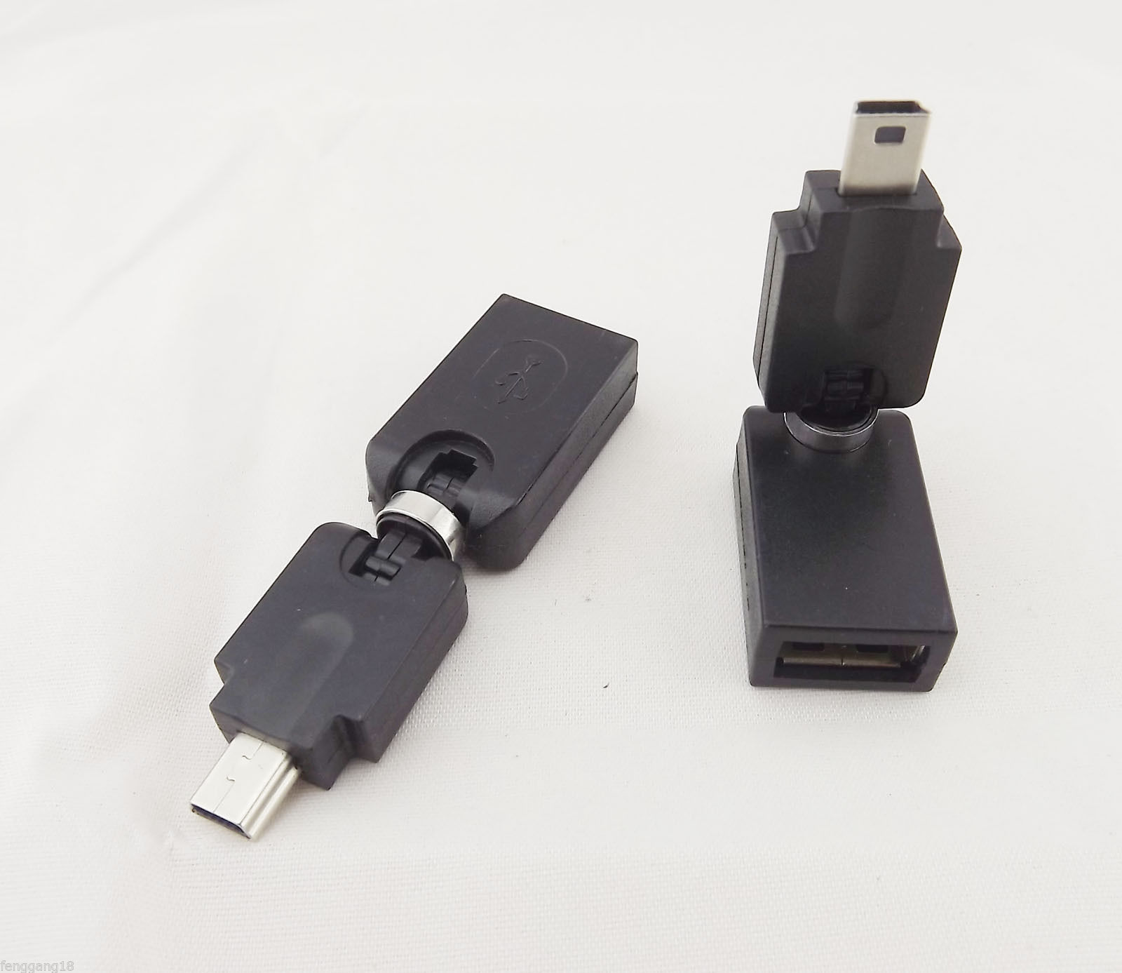 10x USB 2.0 Female To Mini 5Pin Male 360 Degree Rotation Angle Extension Adapter