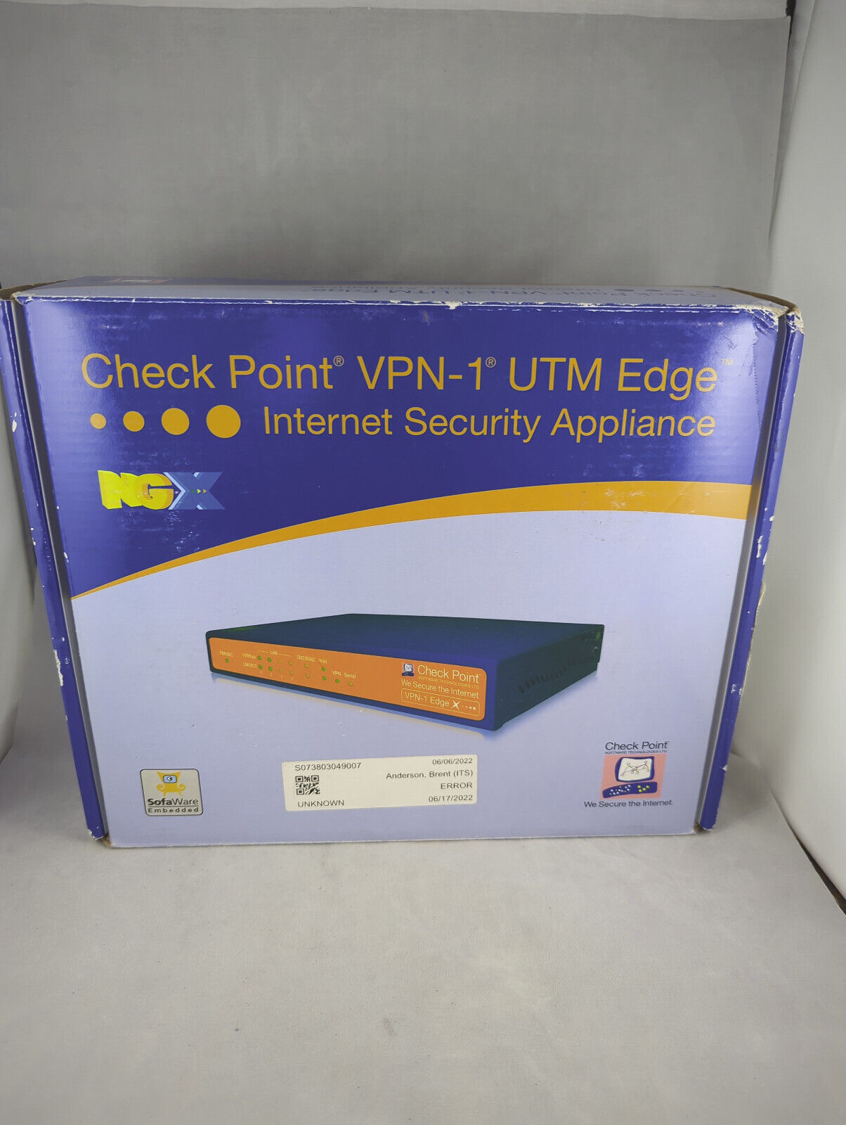 Check Point VPN-1 UTM Edge Internet Security Appliance SBX-166LHGE-5