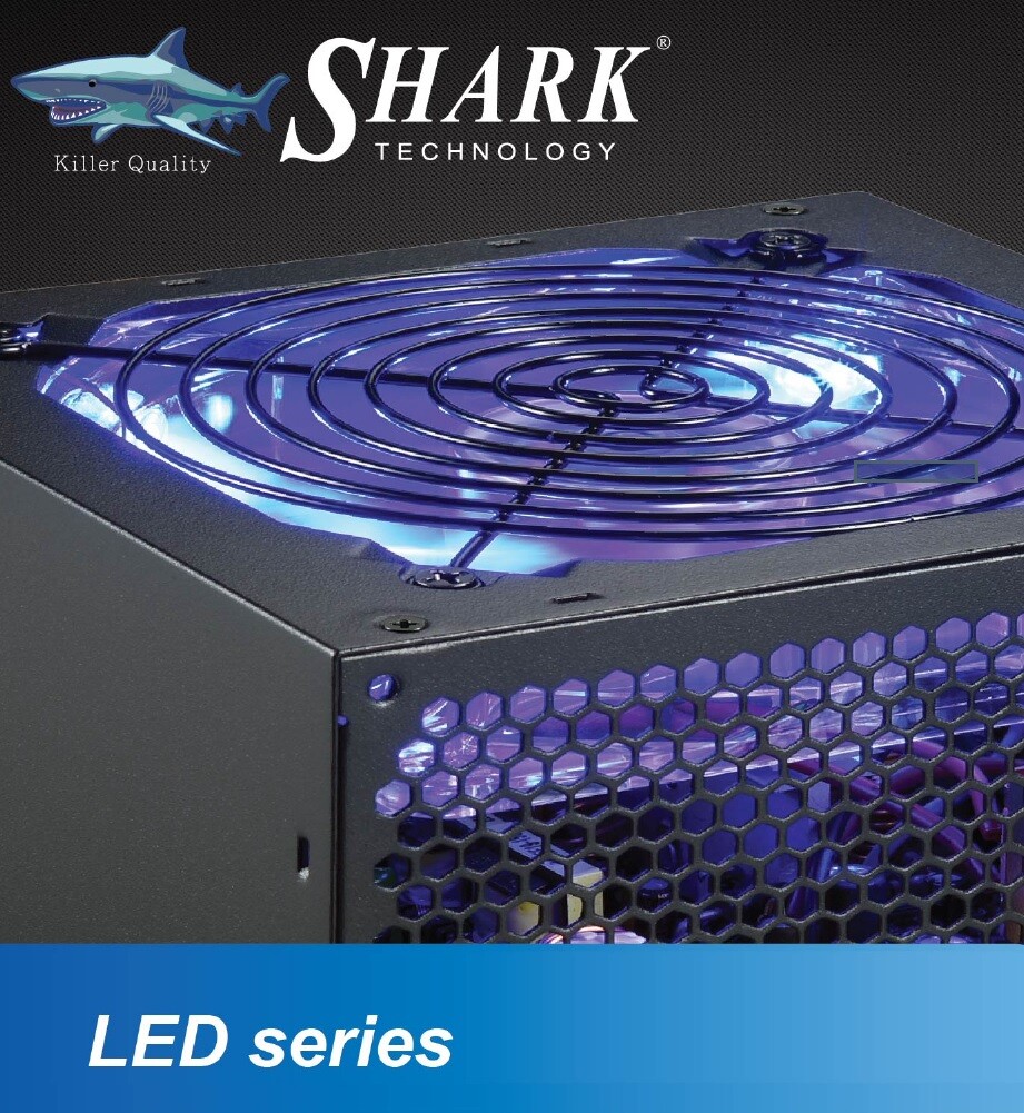 New SHARK 750W Quiet Blue LED Fan 80+ 2x PCIE Intel i7 Gaming PC Power Supply