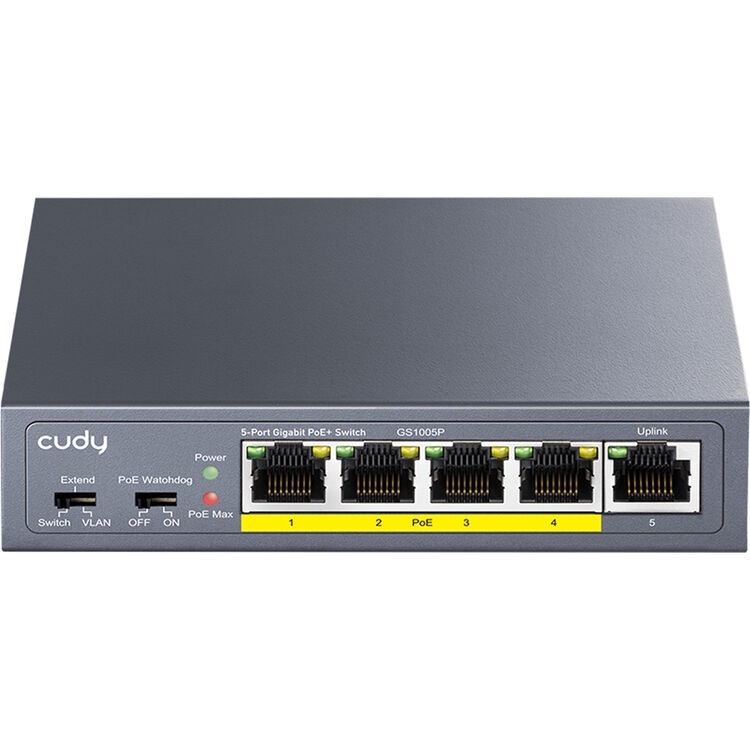 Cudy GS1005P 5-Port Gigabit PoE+ Unmanaged Desktop Switch 60W Power Budget