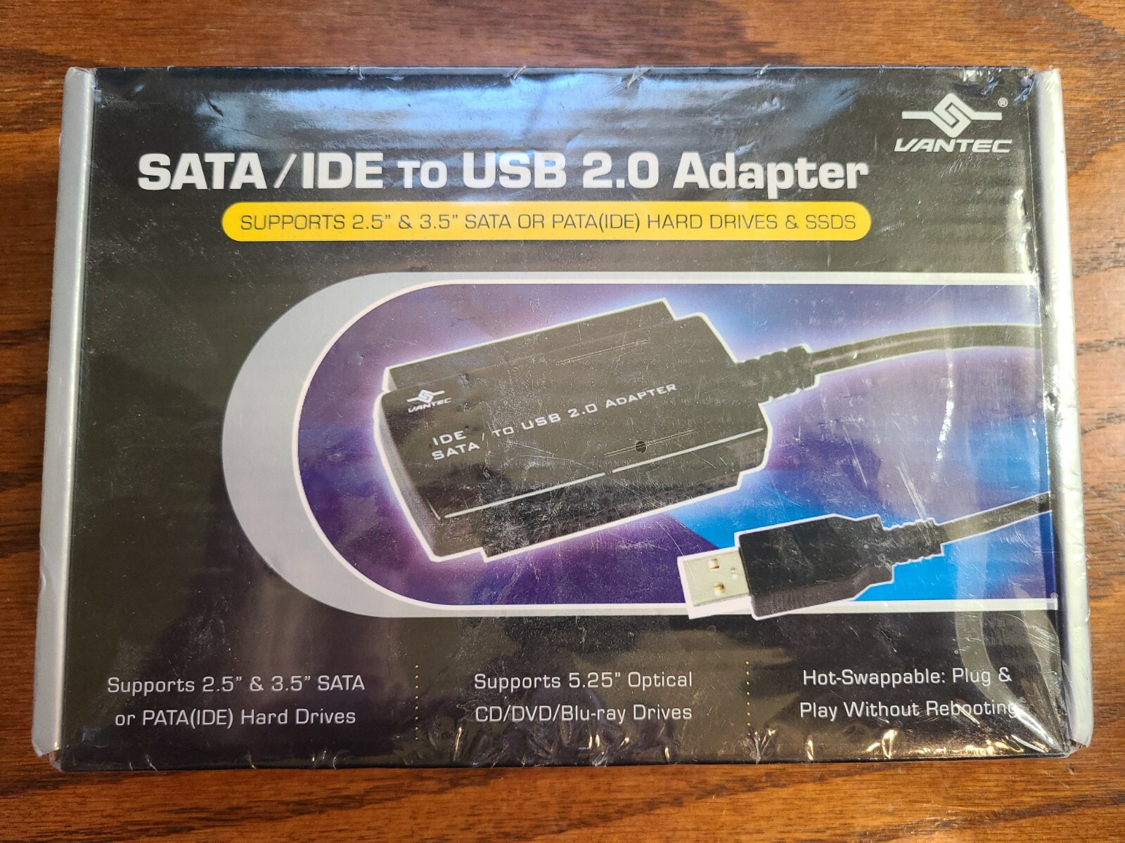 NEW Vantec SATA IDE To USB 2.0 Adapter Supports 2.5" 3.5" Hard Drives & SSDs