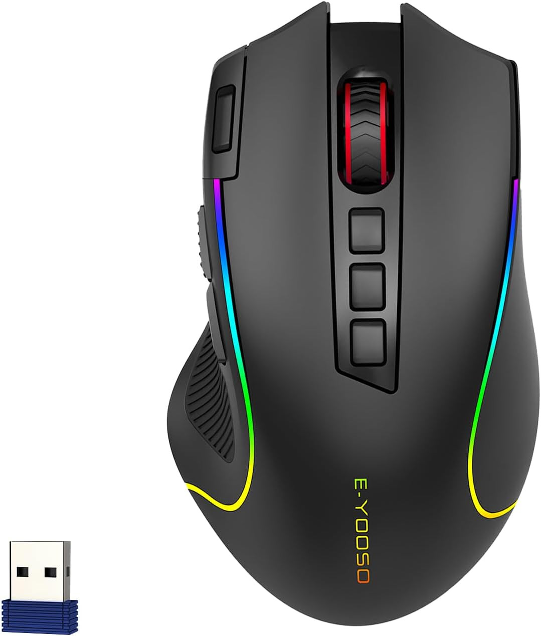 Premium Wireless Bluetooth Versatile Mouse,8000 DPI,6 RGB Backlit