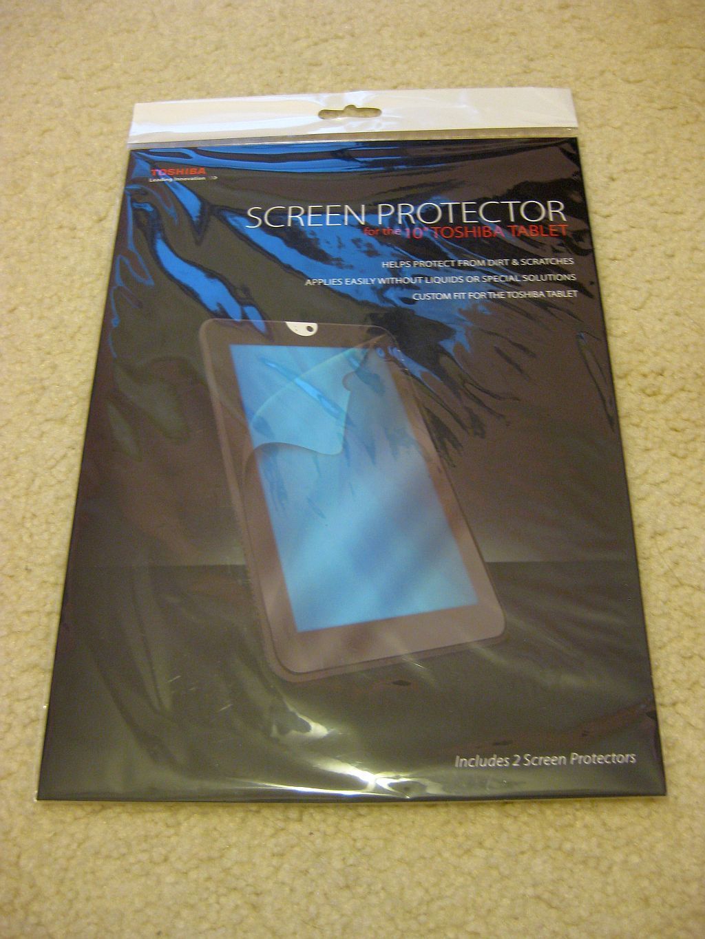 2 Toshiba Thrive 10.1" Tablet Genuine Screen Protectors PA1496U-1TSP