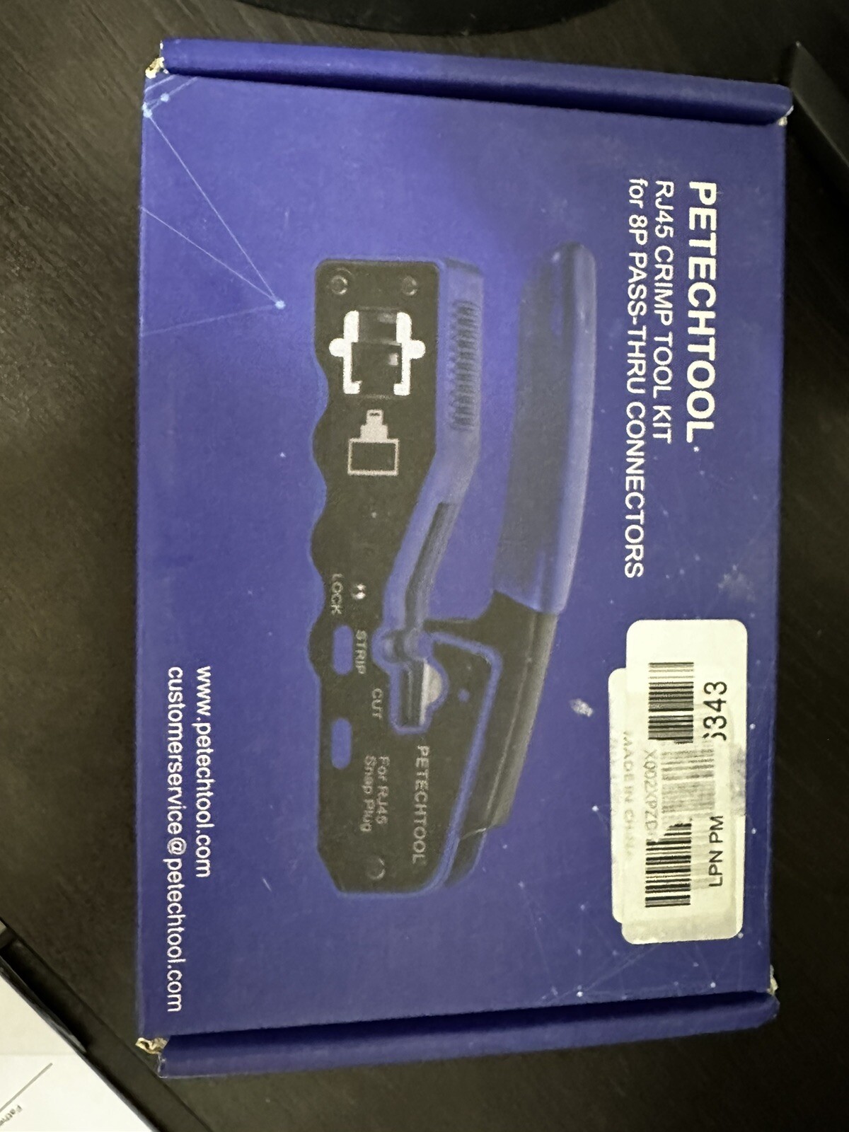 RJ45 Crimp Tool for Cat5e Cat6 Cat6a Pass Thrugh Connectors with 20 pieces Ca...