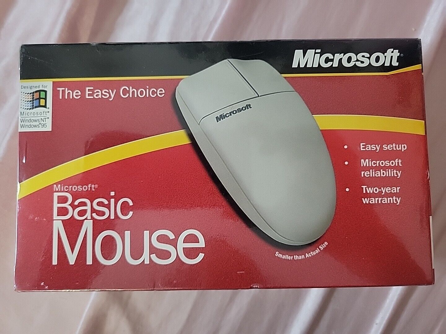 Vintage MICROSOFT Basic Mouse 1.0 PS/2 Windows 95/NT Computer Wired NEW SEALED