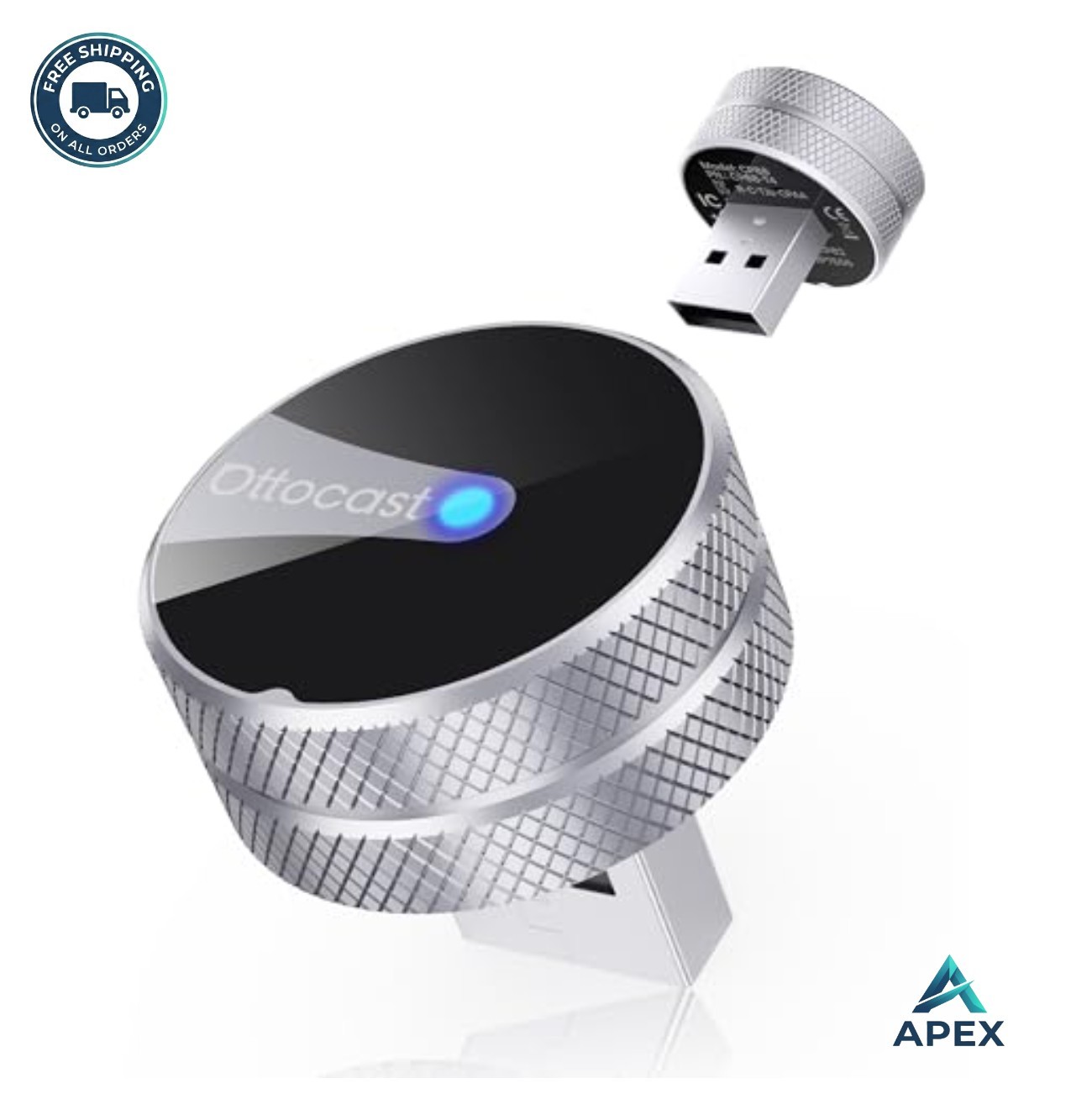 Wireless CarPlay Android Auto Adapter 5GHz WiFi Bluetooth Aluminum Alloy Plug