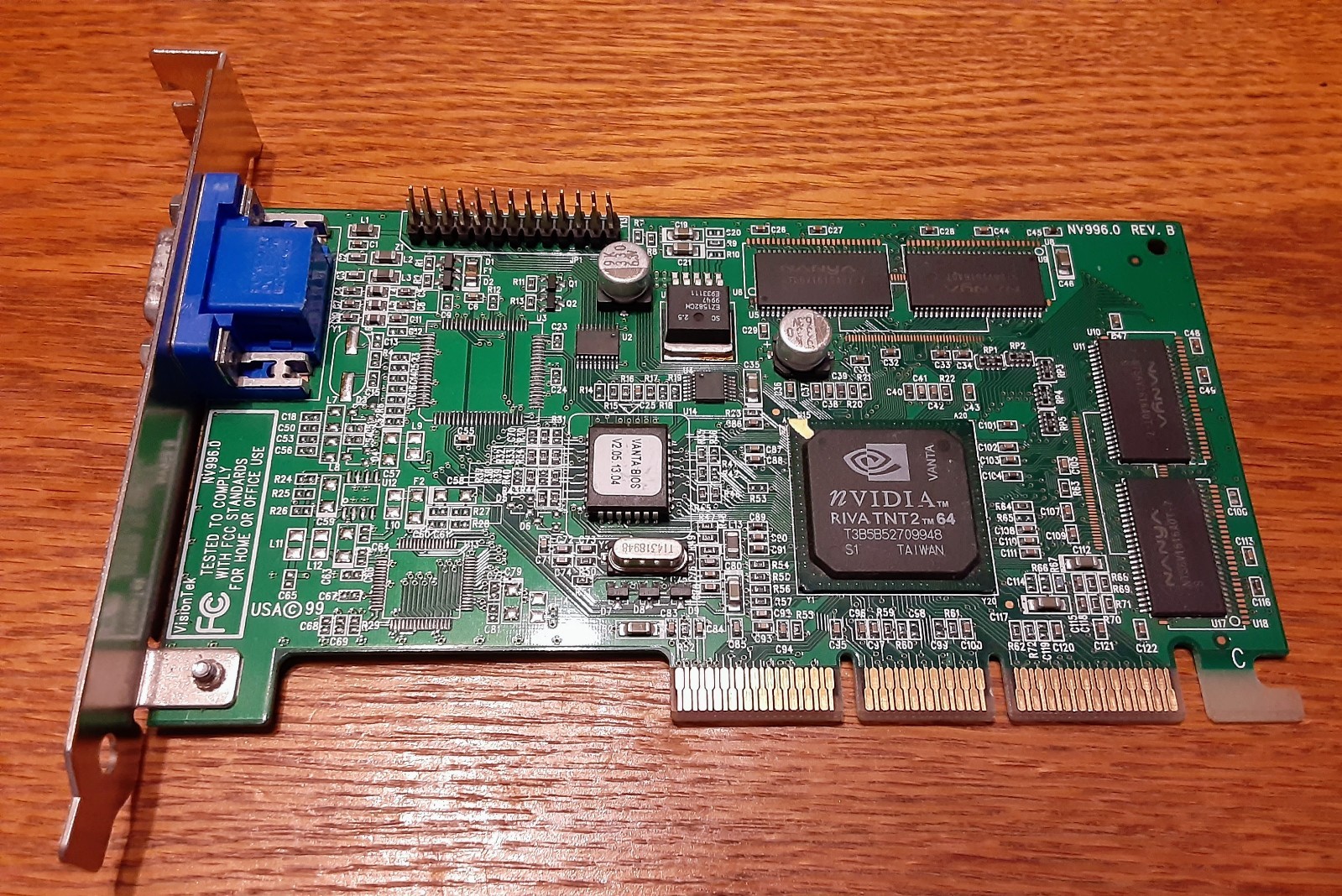 VisionTek NVIDIA TNT2 m64 Vanta 8MB AGP Graphics Card | NV996.0 REV. B | Tested