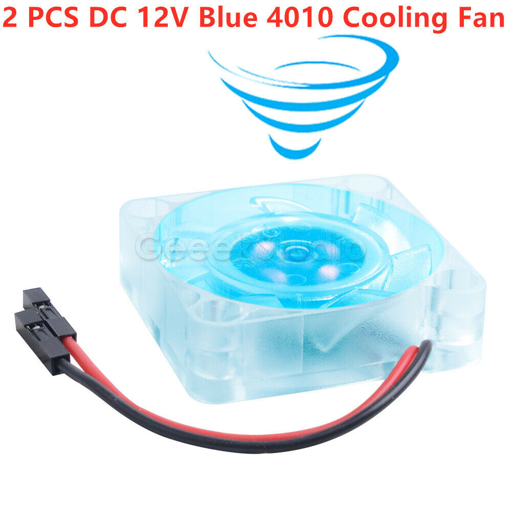 New Style 2 / 4 PCS Blue And RGB LED Light DC 12V 4010 3D Printer Cooling Fan 