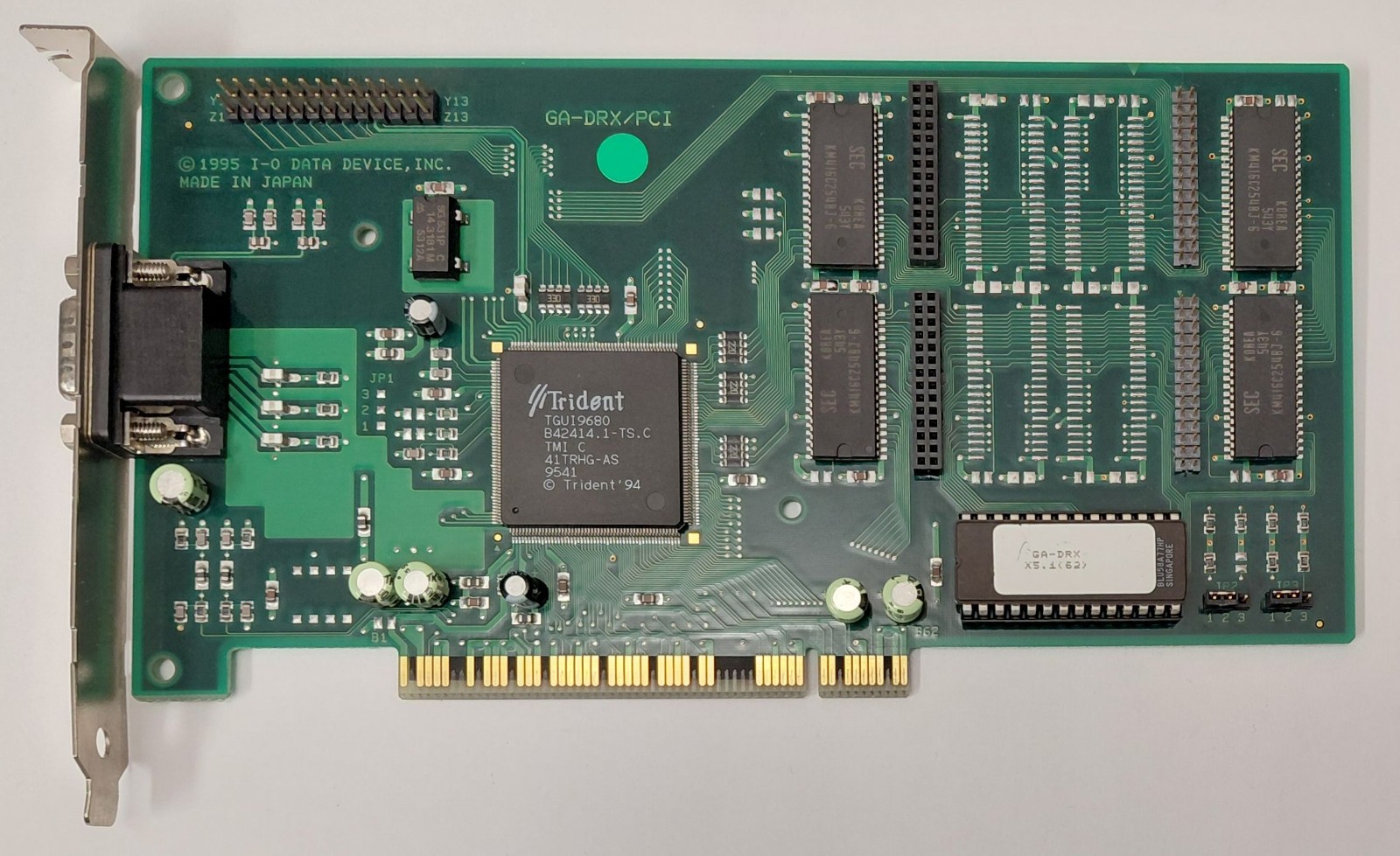 I/O DATA GA-DRX PCI Graphics Card (Trident TGUI9680, 2MB, Retro, 1995)