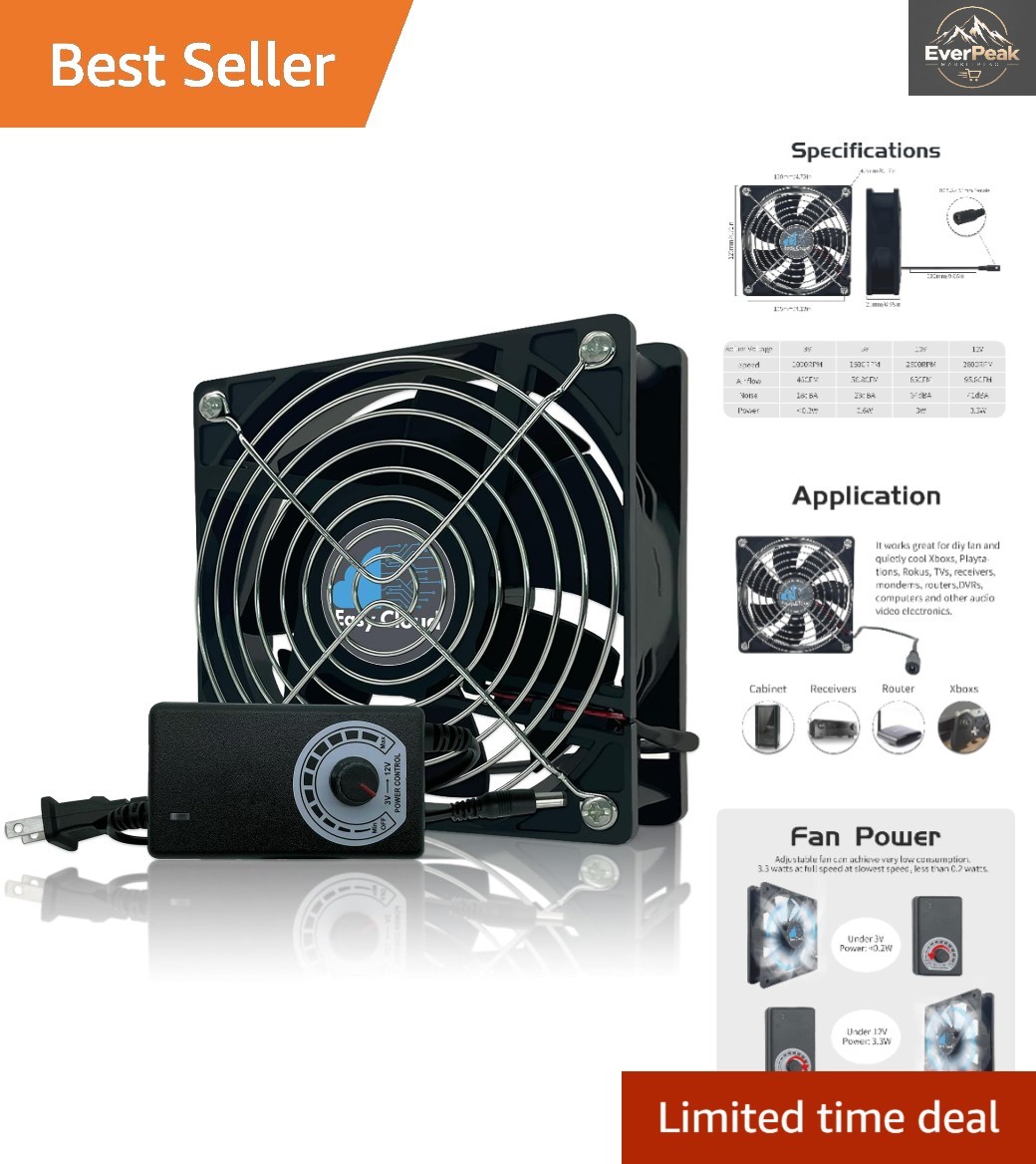 Efficient 120mm Airflow Muffin Fan with Controller - Perfect for PCs & Consoles