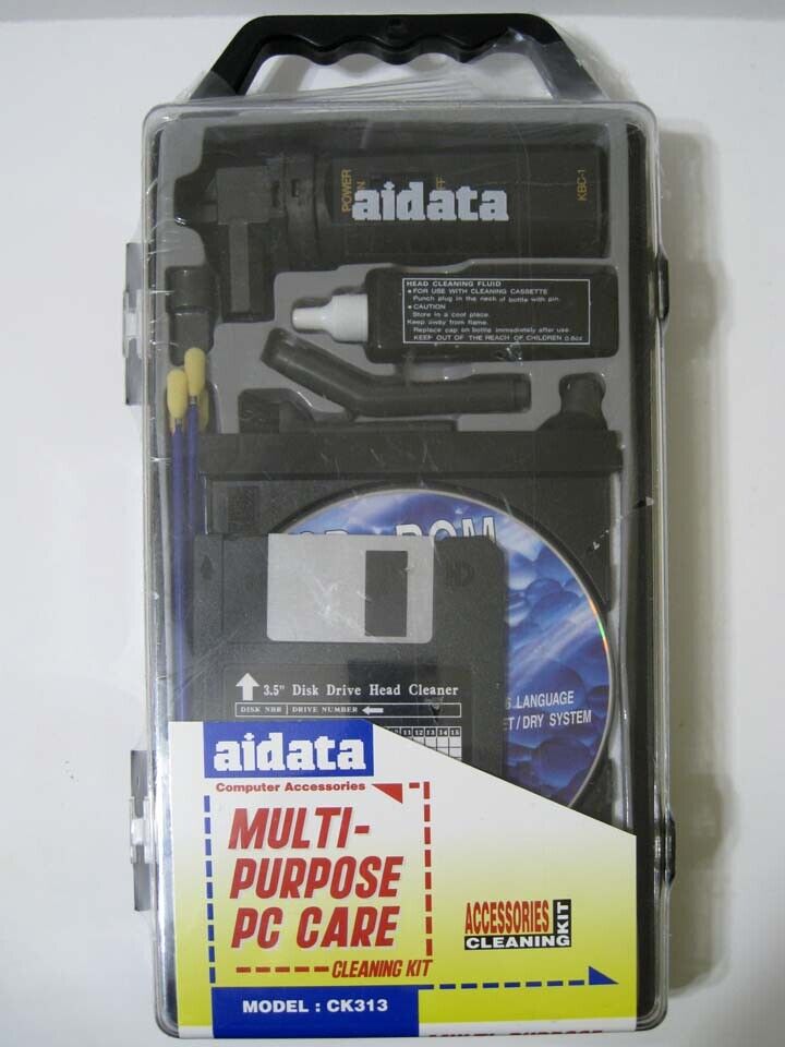 Aidata ® Multi Purpose PC Care Cleaning Kit - Floppy & CD - New Factory Sealed
